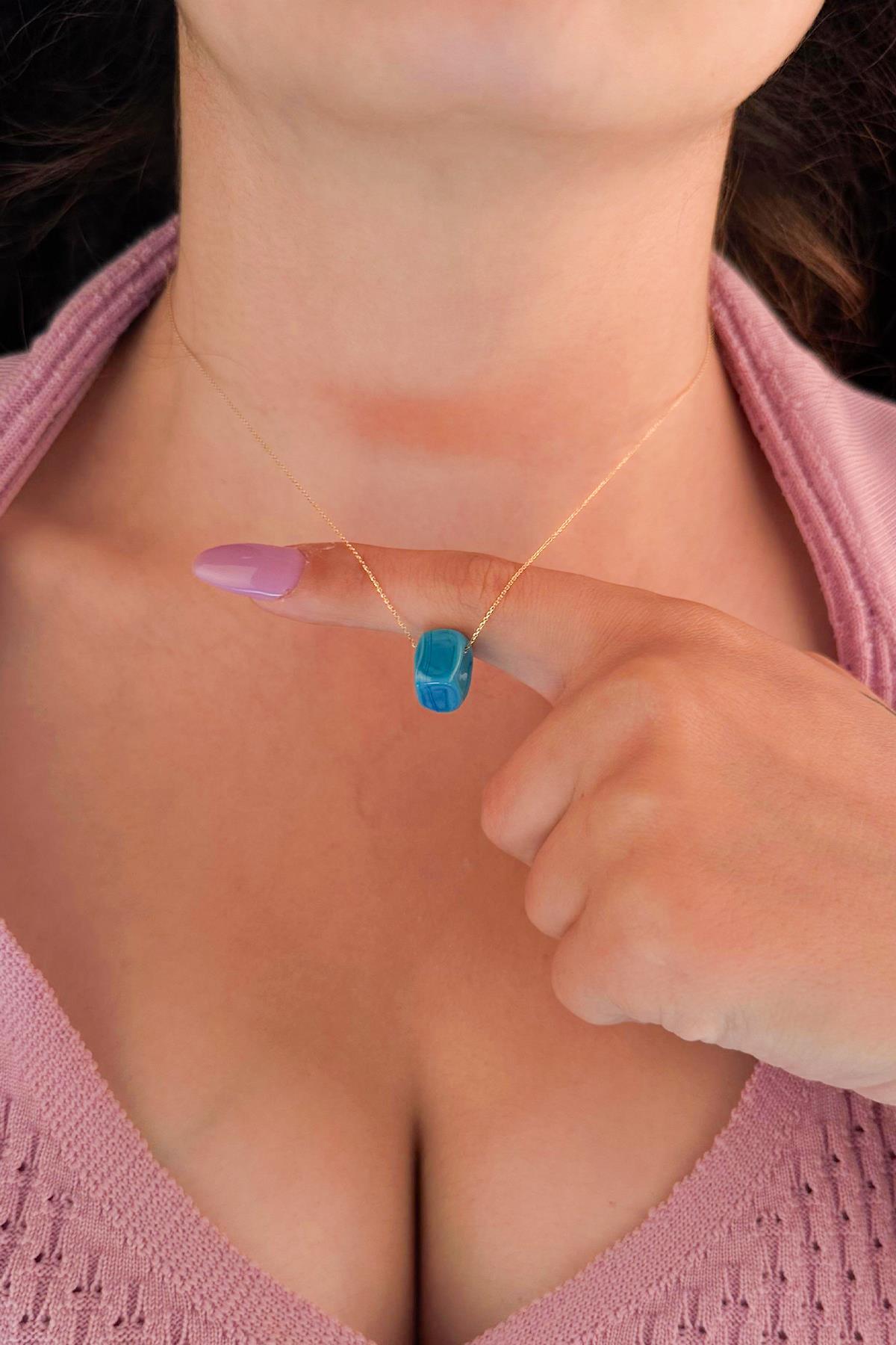 14 Ayar Altın Hayalet Zincir Uğurlu Kolye - Fiyonk Kuyumculuk (1)