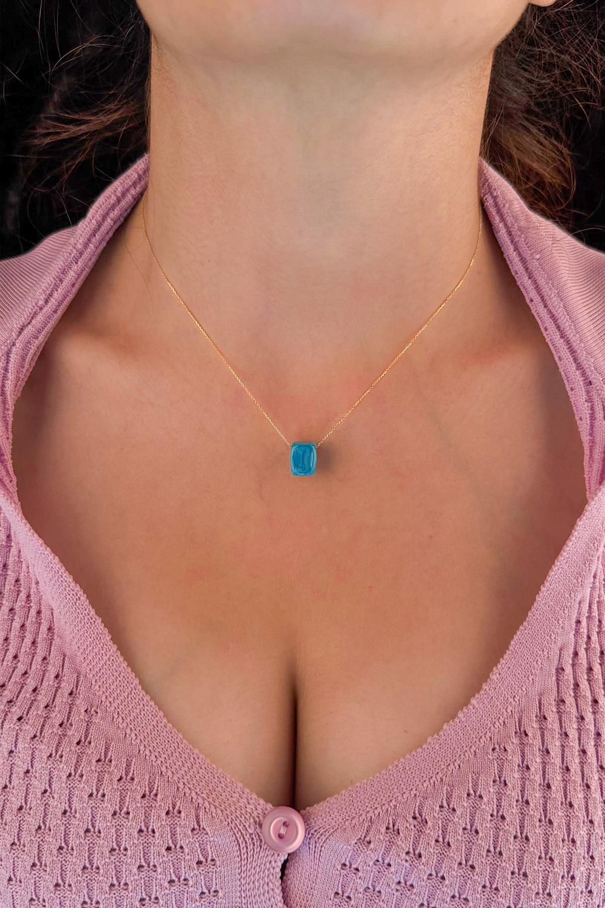 14 Ayar Altın Hayalet Zincir Uğurlu Kolye - Fiyonk Kuyumculuk (1)