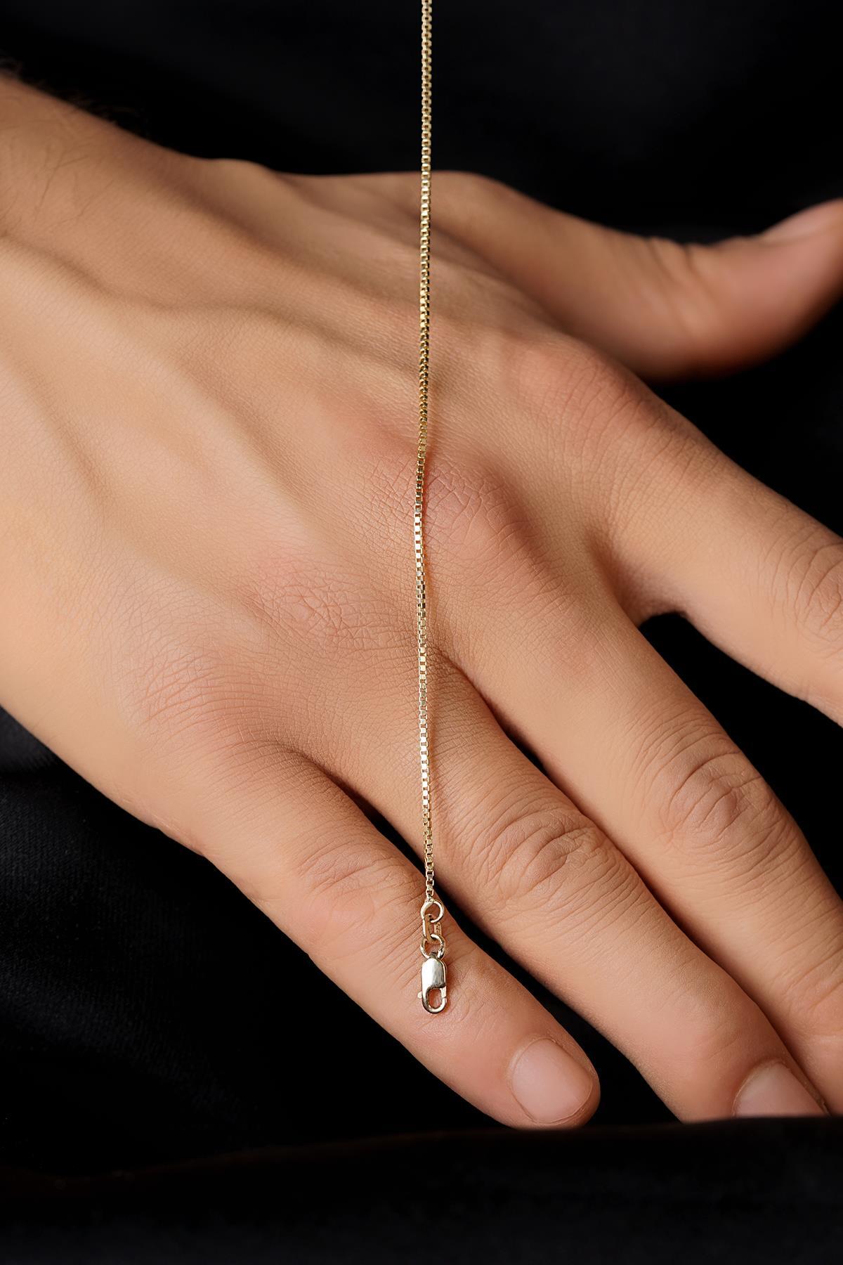 14 Ayar Altın İnce Küp Zincir Erkek Bileklik 0,95 mm - Fiyonk Kuyumculuk (1)