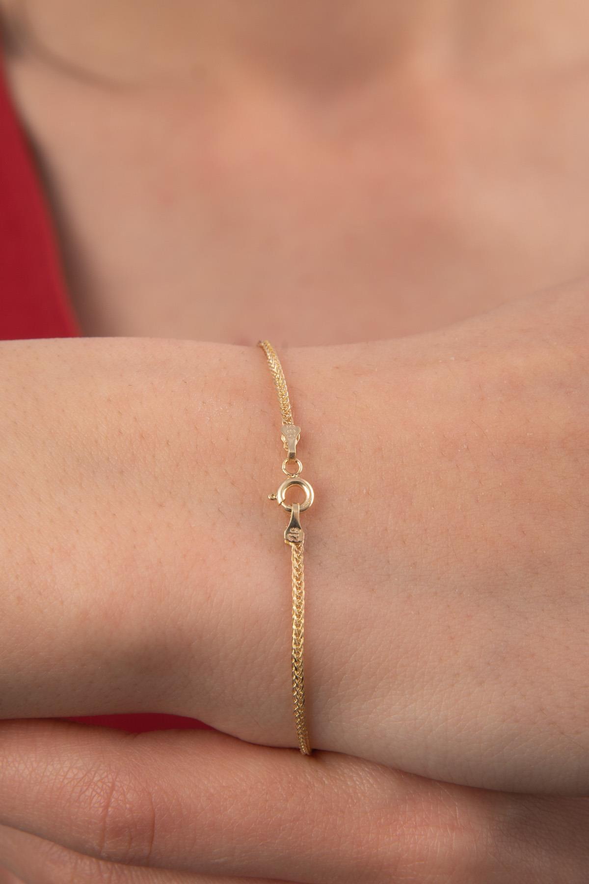 14 Ayar Altın İpek Zincir Bileklik 1.60 mm - Fiyonk Kuyumculuk (1)