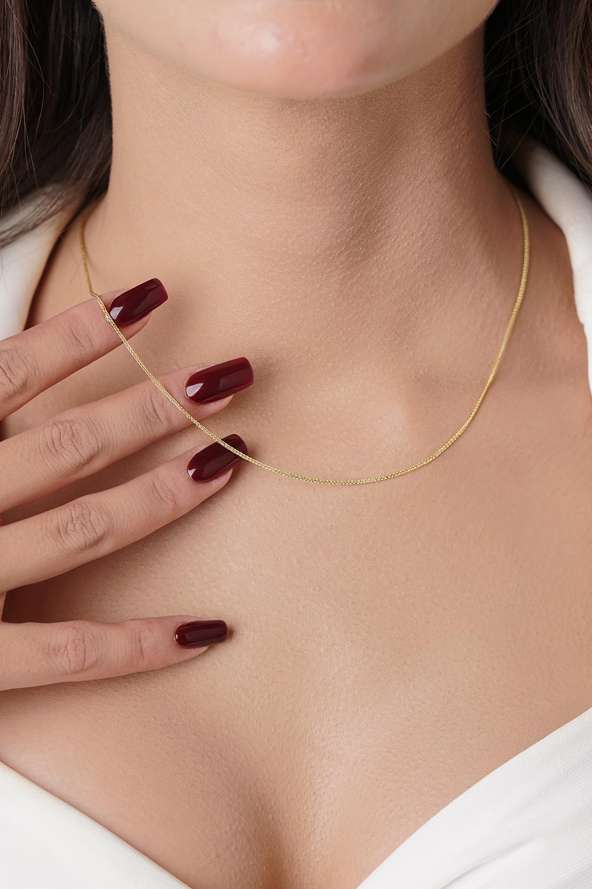 14 Ayar Altın İpek Zincir Kolye - Fiyonk Kuyumculuk (1)