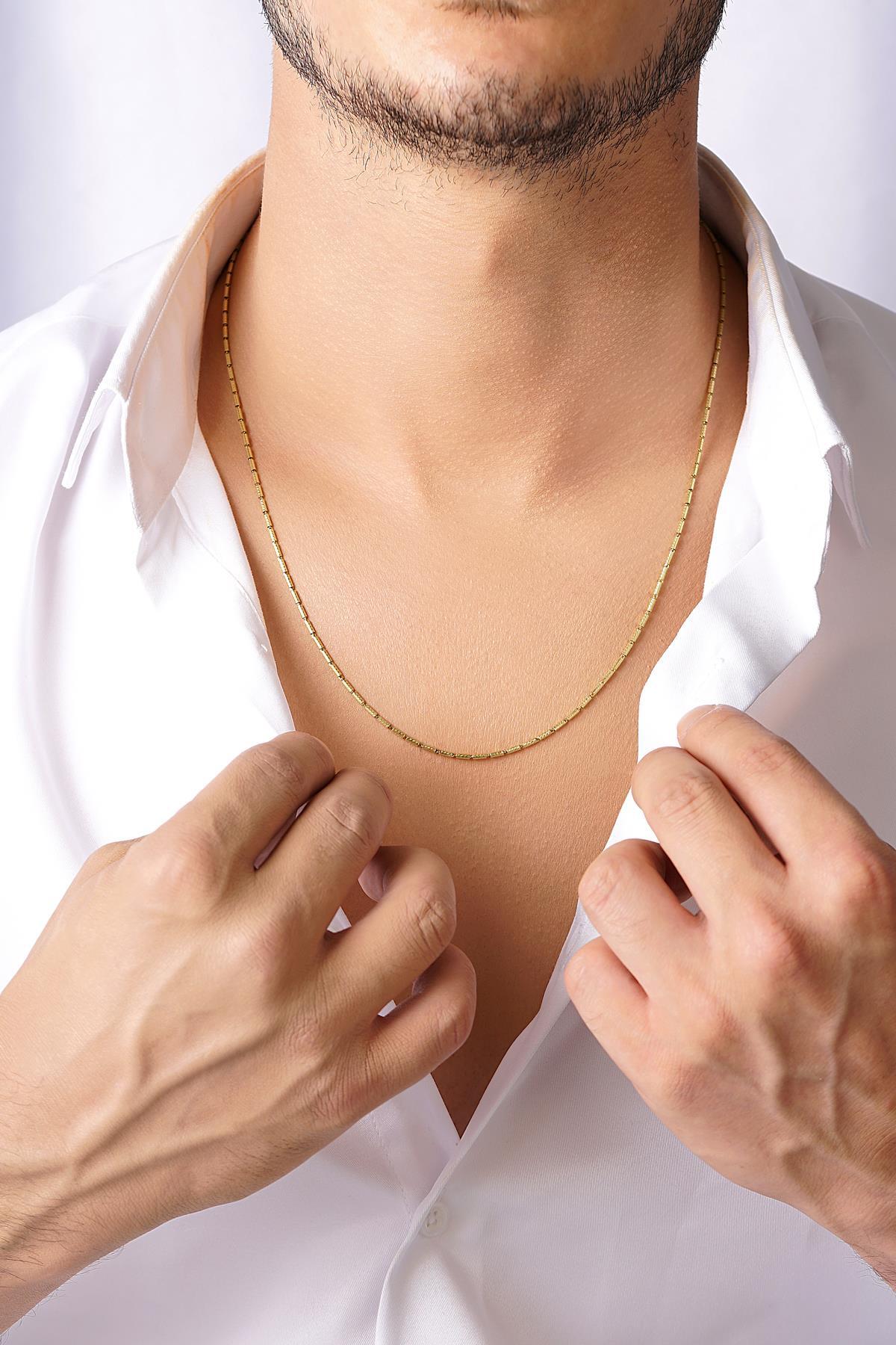 14 Ayar Altın İritsel Erkek Kolye - Fiyonk Kuyumculuk