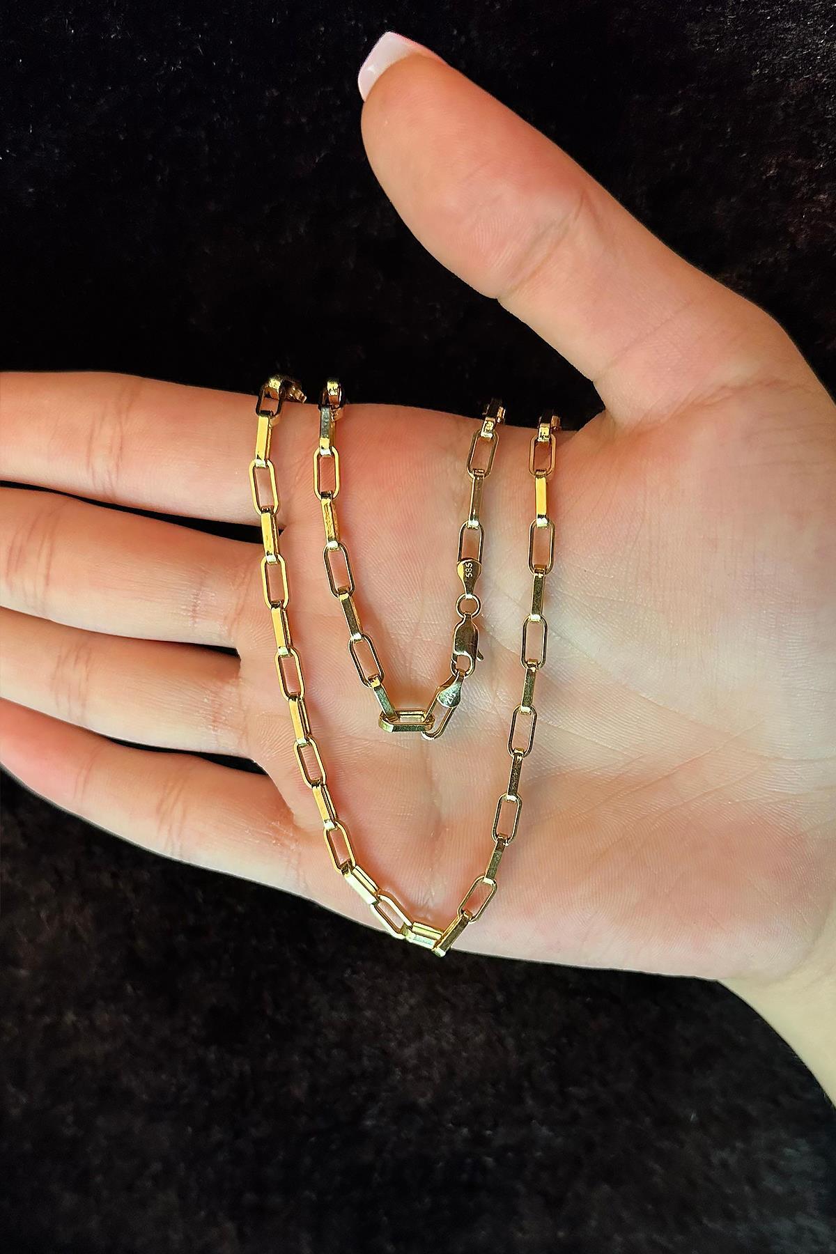 14 Ayar Altın Işıltılı Ataç Kolye 3.80 mm - Fiyonk Kuyumculuk (1)