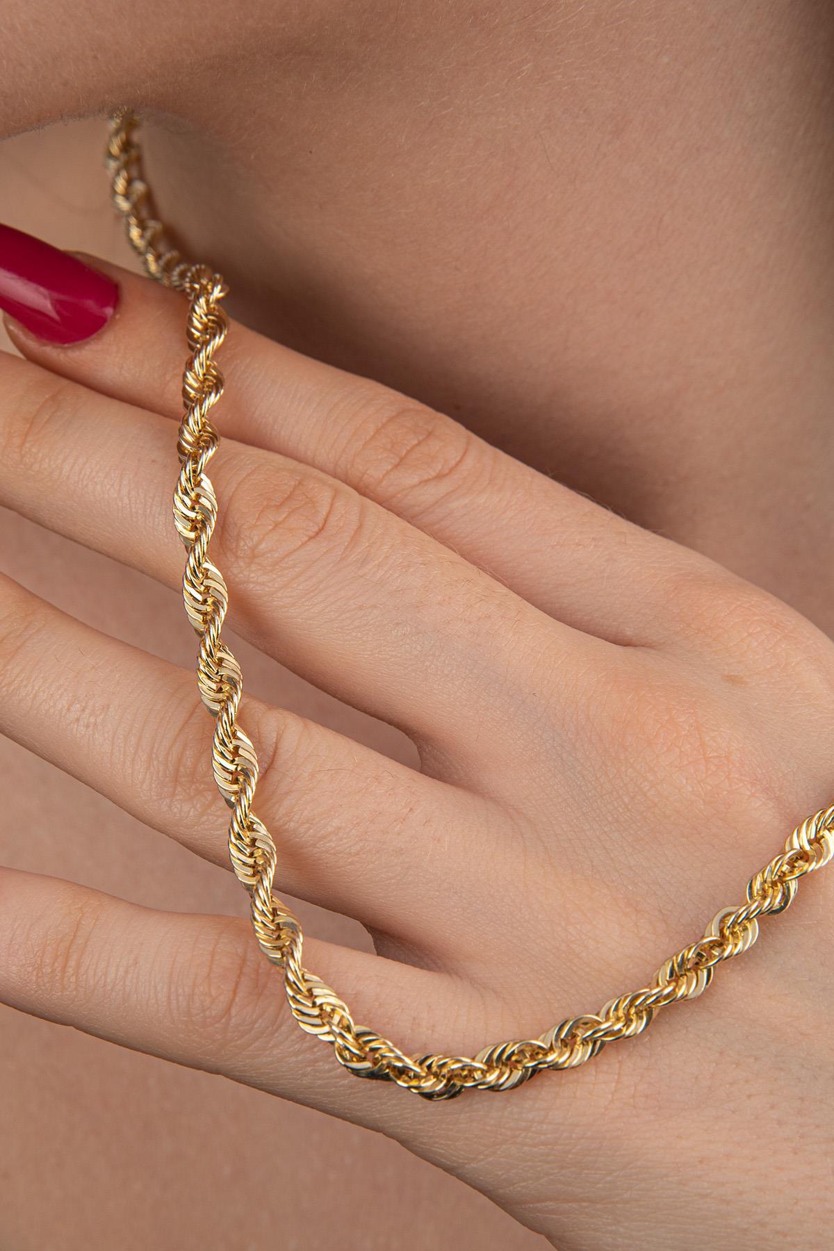 14 Ayar Altın Işıltılı Burgu Halat Zincir Kolye 4.40 mm - Fiyonk Kuyumculuk (1)