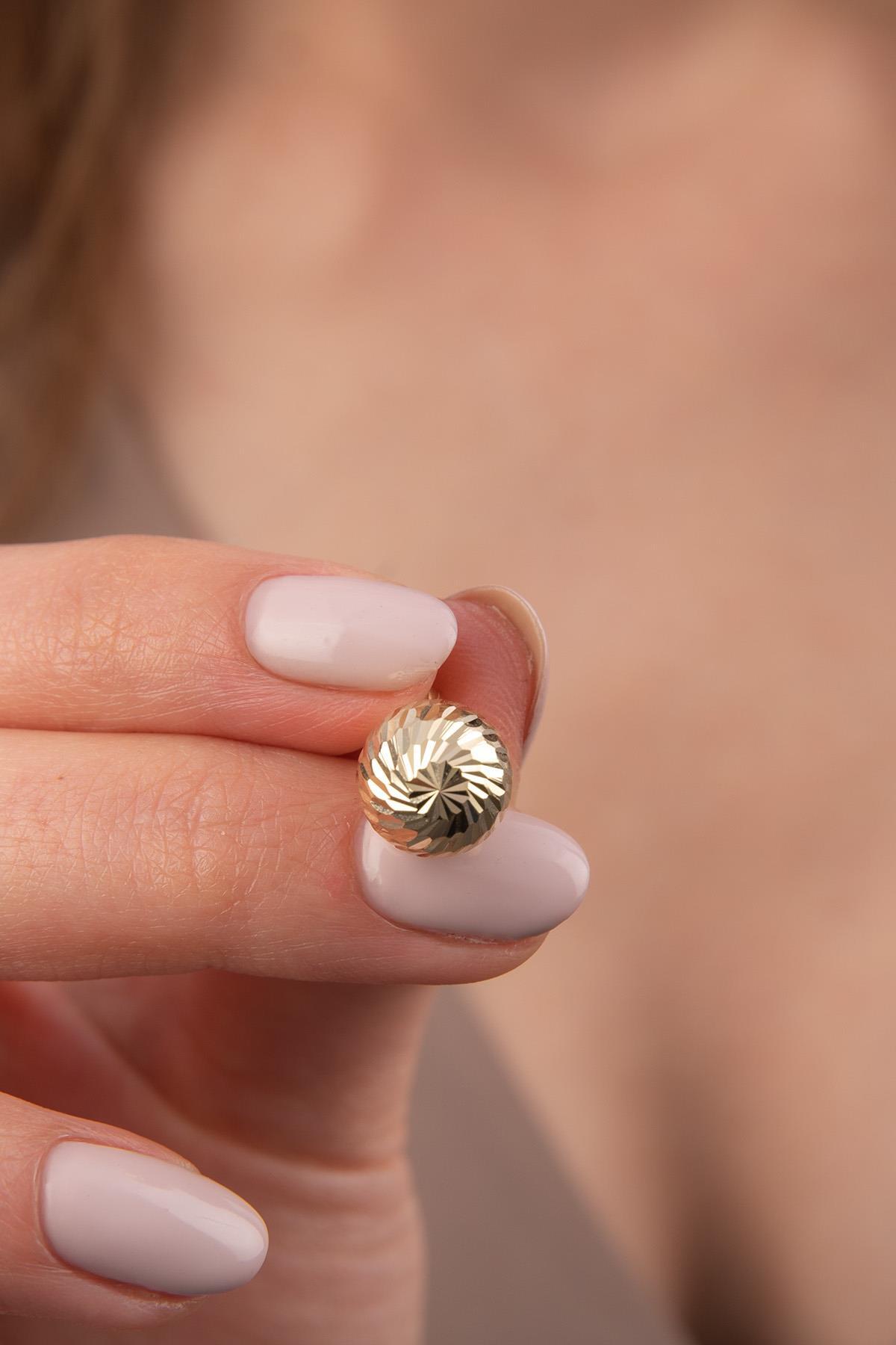 14 Ayar Altın Işıltılı Büyük Top Kolye Ucu - Fiyonk Kuyumculuk (1)