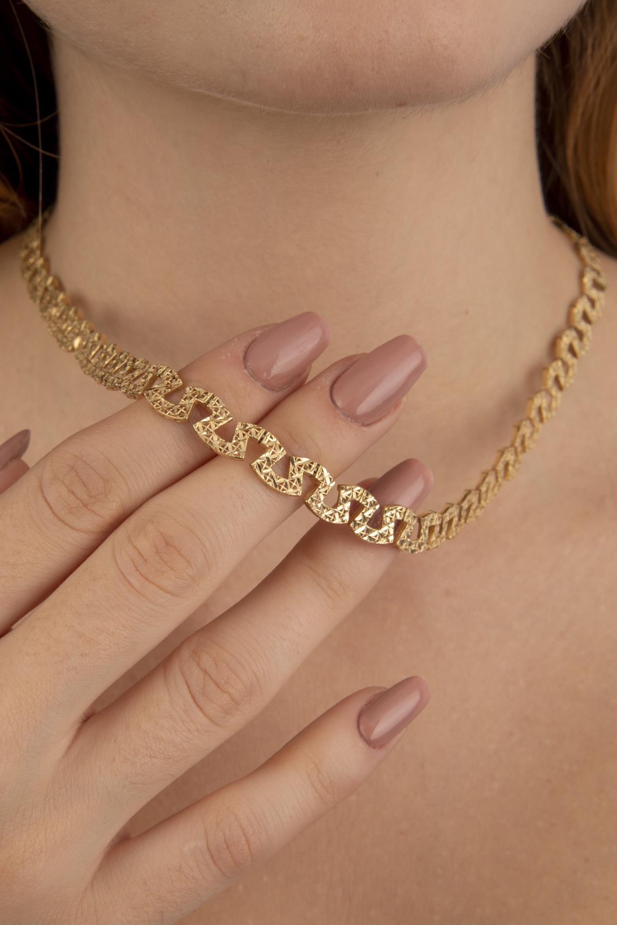 14 Ayar Altın Işıltılı Greek Kolye - Fiyonk Kuyumculuk (1)