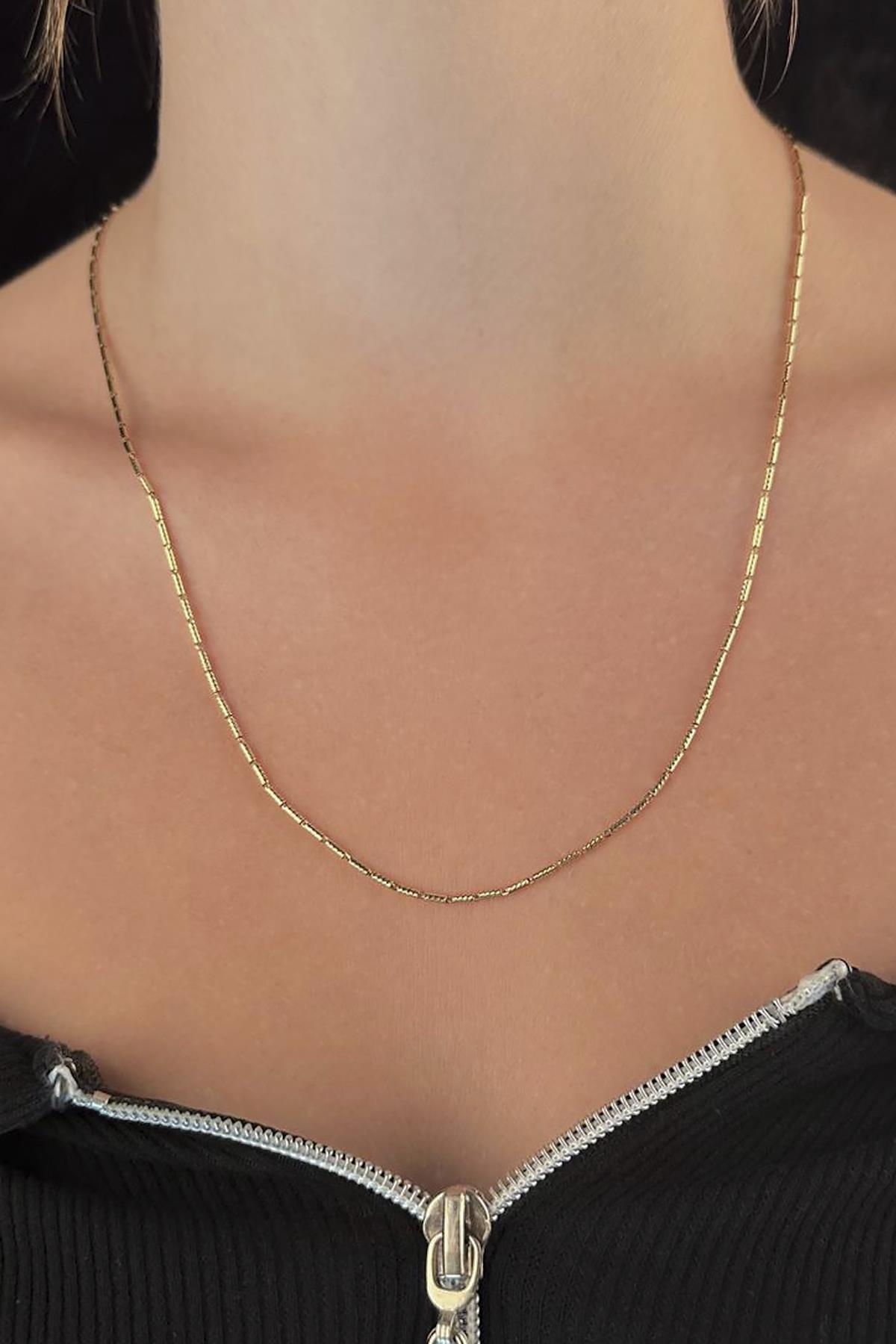 14 Ayar Altın Işıltılı İritsel Kolye - Fiyonk Kuyumculuk (1)