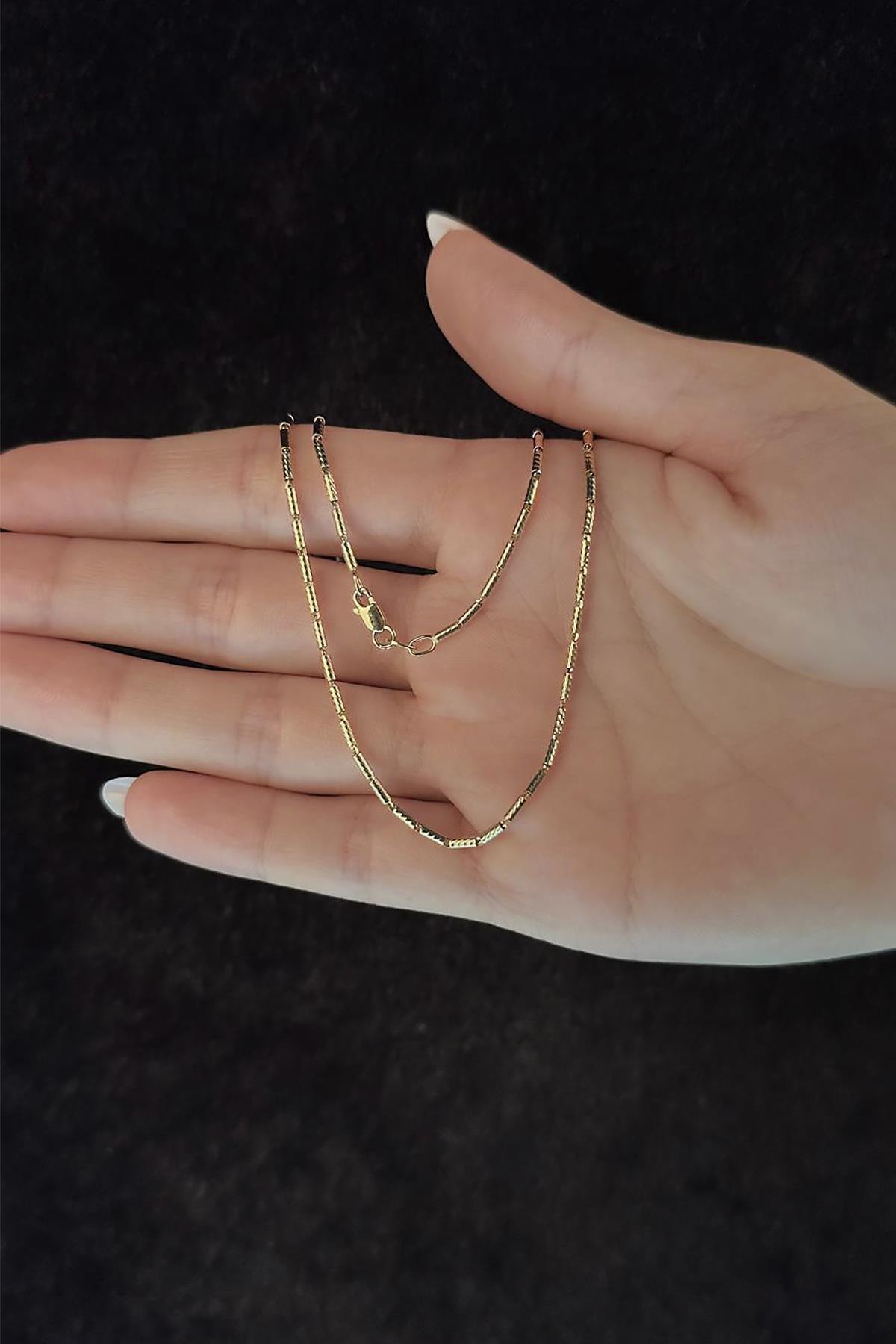 14 Ayar Altın Işıltılı İritsel Kolye - Fiyonk Kuyumculuk (1)