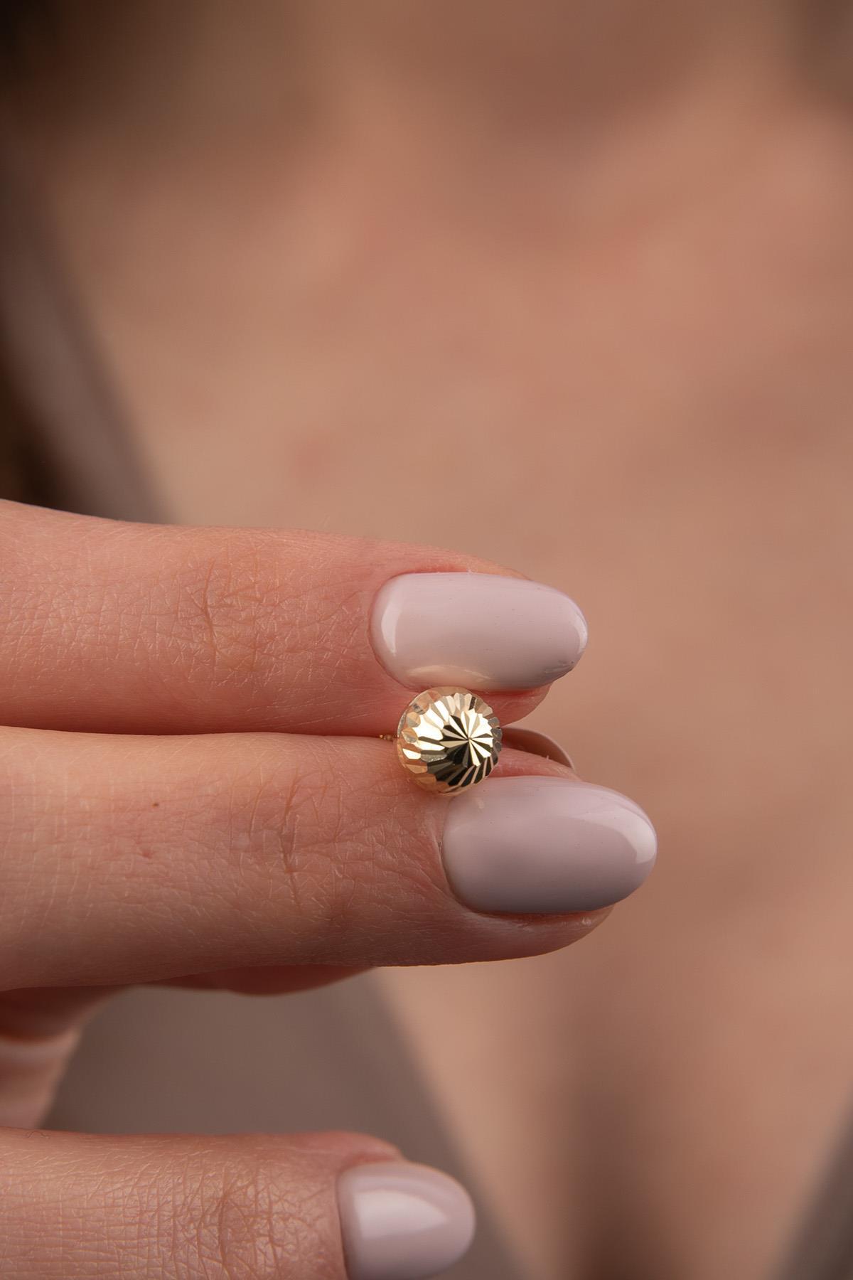 14 Ayar Altın Işıltılı Midi Top Kolye Ucu - Fiyonk Kuyumculuk (1)