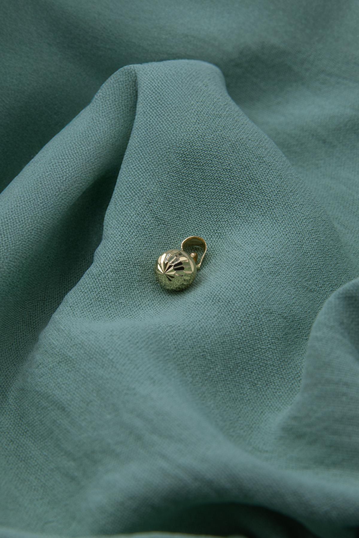 14 Ayar Altın Işıltılı Midi Top Kolye Ucu - Fiyonk Kuyumculuk (1)