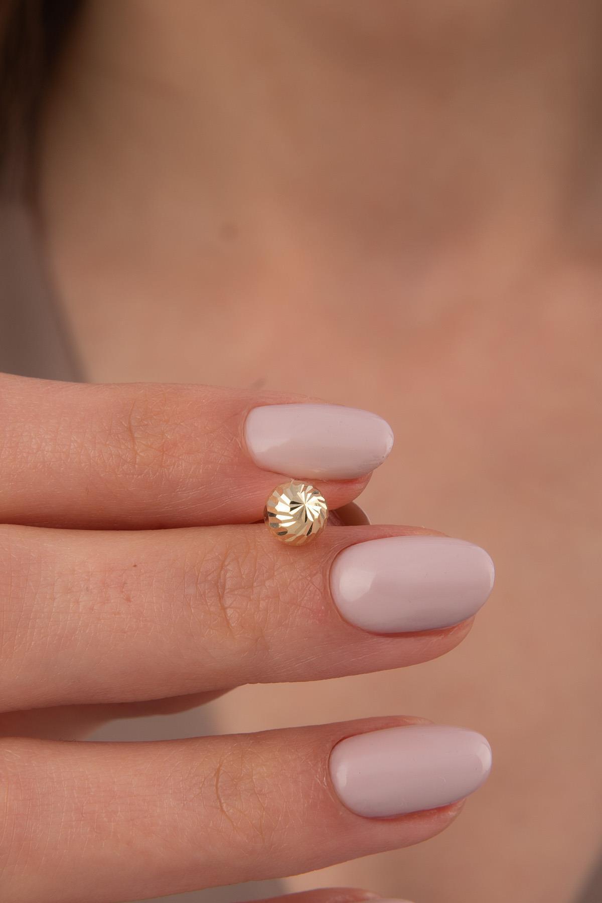 14 Ayar Altın Işıltılı Mini Top Kolye Ucu - Fiyonk Kuyumculuk (1)