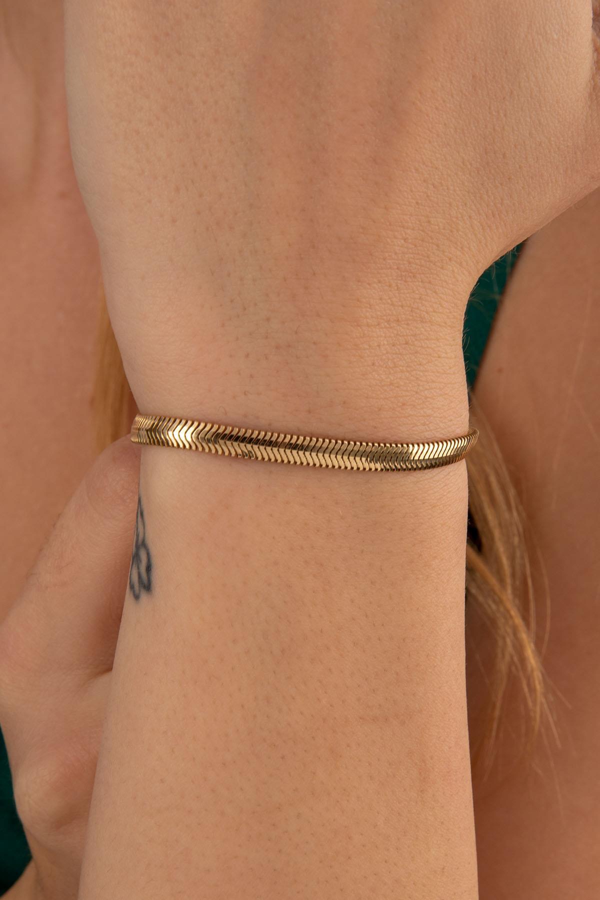 14 Ayar Altın İtalyan Balıksırtı Bileklik 4.20 mm - Fiyonk Kuyumculuk (1)