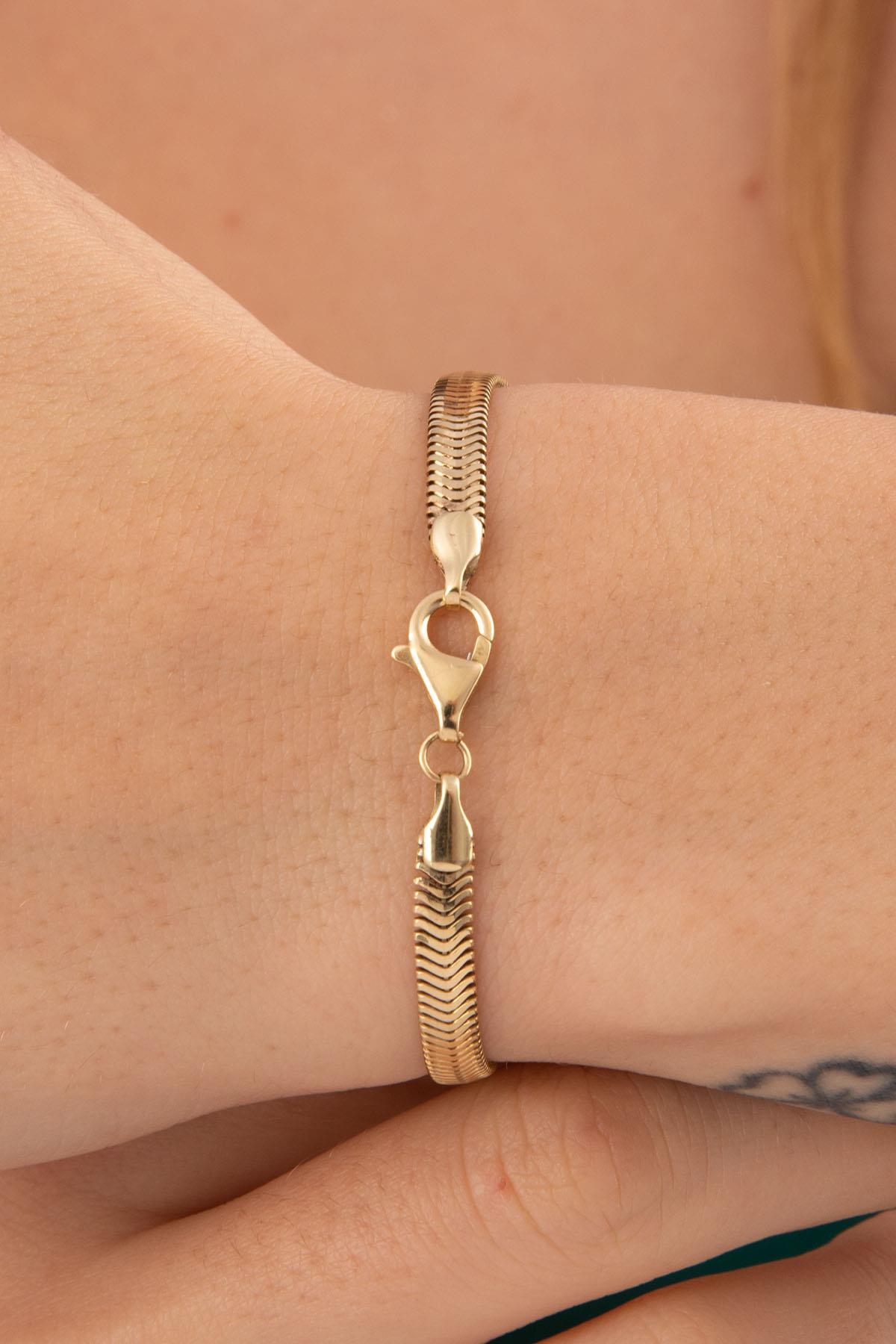 14 Ayar Altın İtalyan Balıksırtı Bileklik 4.20 mm - Fiyonk Kuyumculuk (1)