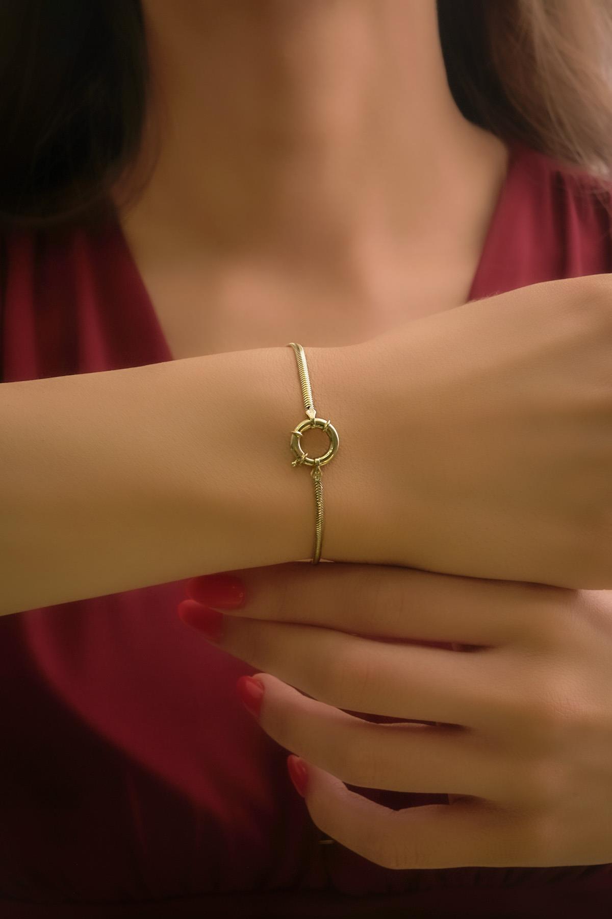 14 Ayar Altın İtalyan Balıksırtı Zincir Bileklik 2.05 mm - Fiyonk Kuyumculuk