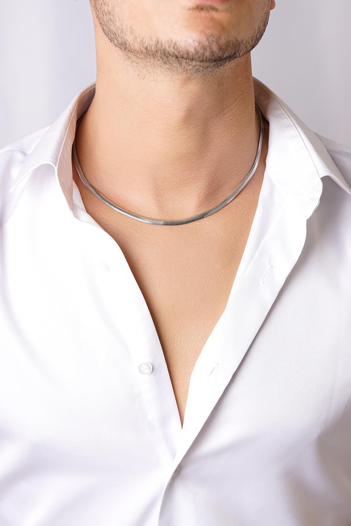 14 Ayar Altın İtalyan Balık Sırtı Zincir Erkek Kolye - Fiyonk Kuyumculuk (1)