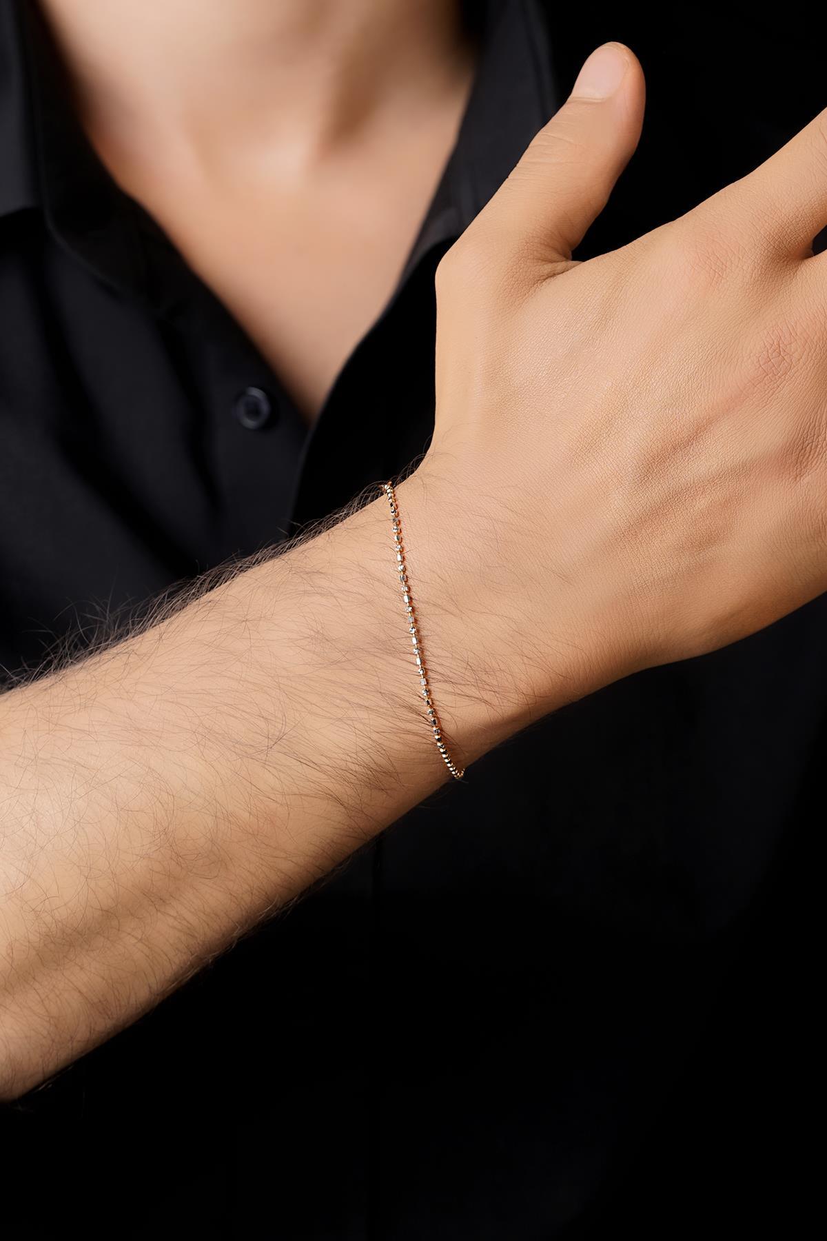 14 Ayar Altın İtalyan Dorika Zincir Erkek Bileklik - Fiyonk Kuyumculuk (1)