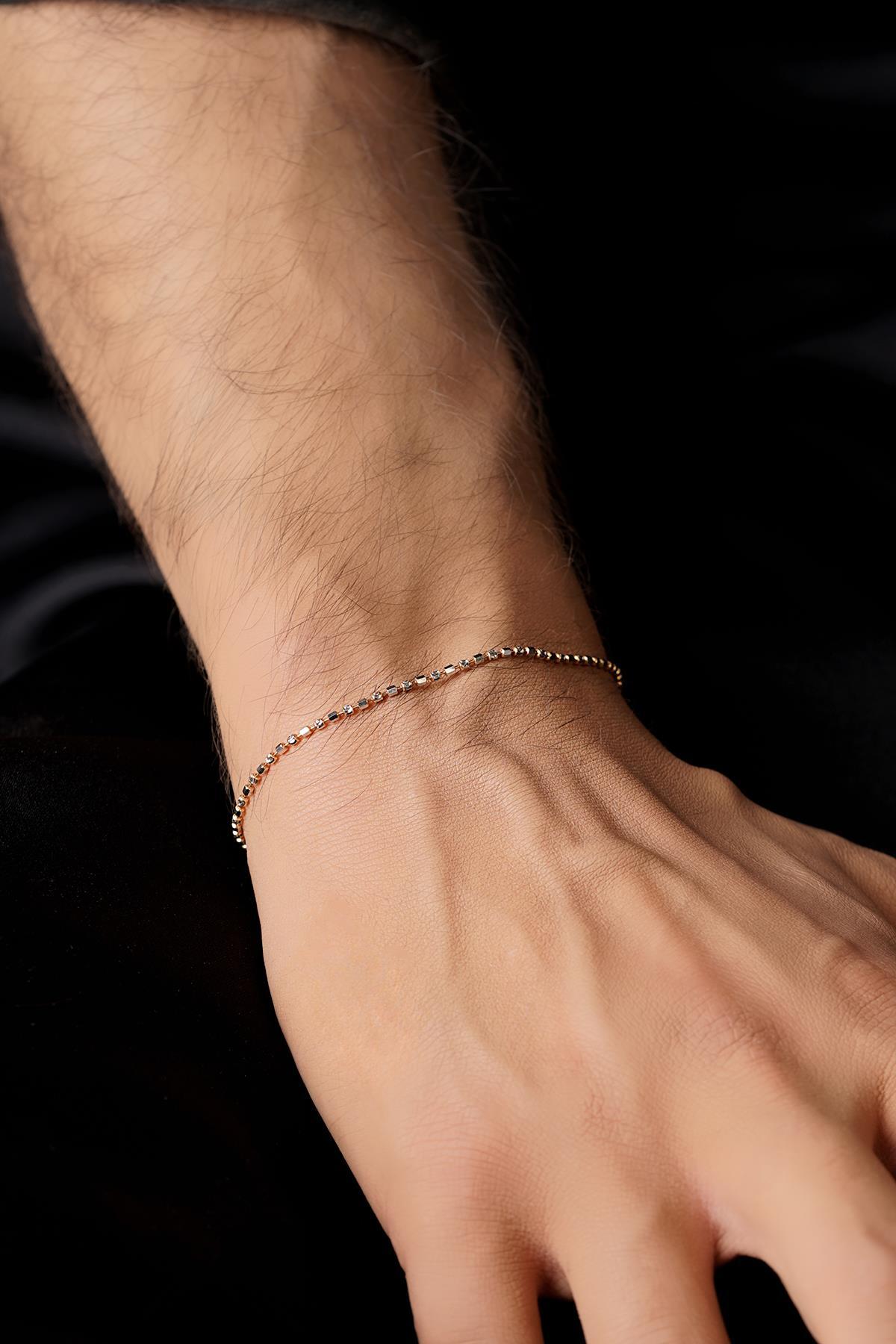 14 Ayar Altın İtalyan Dorika Zincir Erkek Bileklik - Fiyonk Kuyumculuk (1)