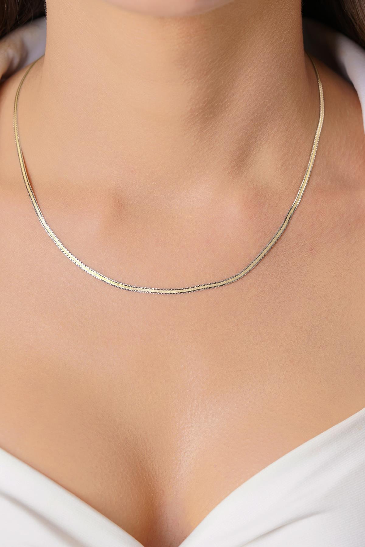 14 Ayar Altın İtalyan Ezme Zincir Kolye - Fiyonk Kuyumculuk (1)