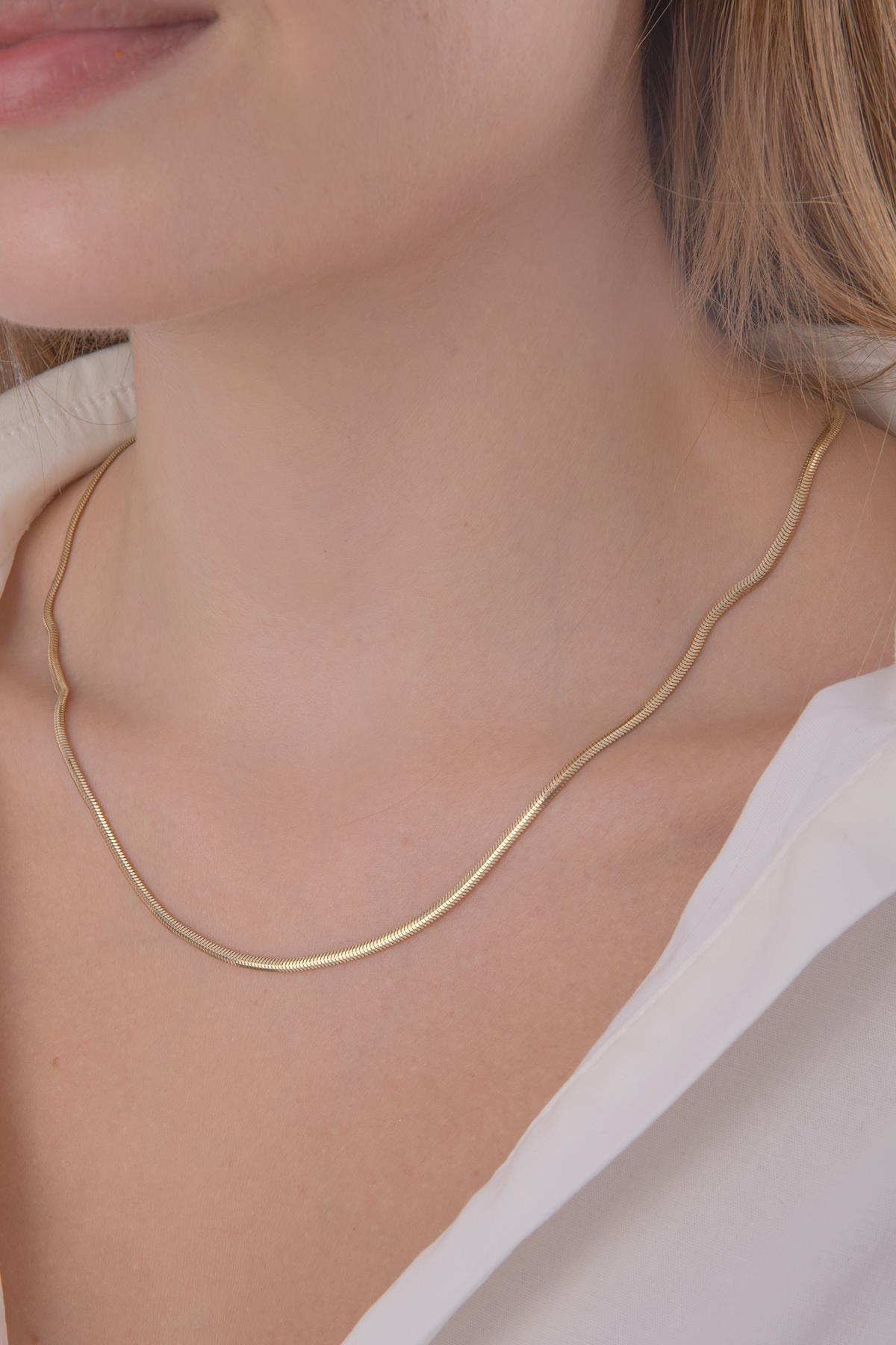 14 Ayar Altın İtalyan Balıksırtı Set (Kolye, Bileklik) - Fiyonk Kuyumculuk (1)