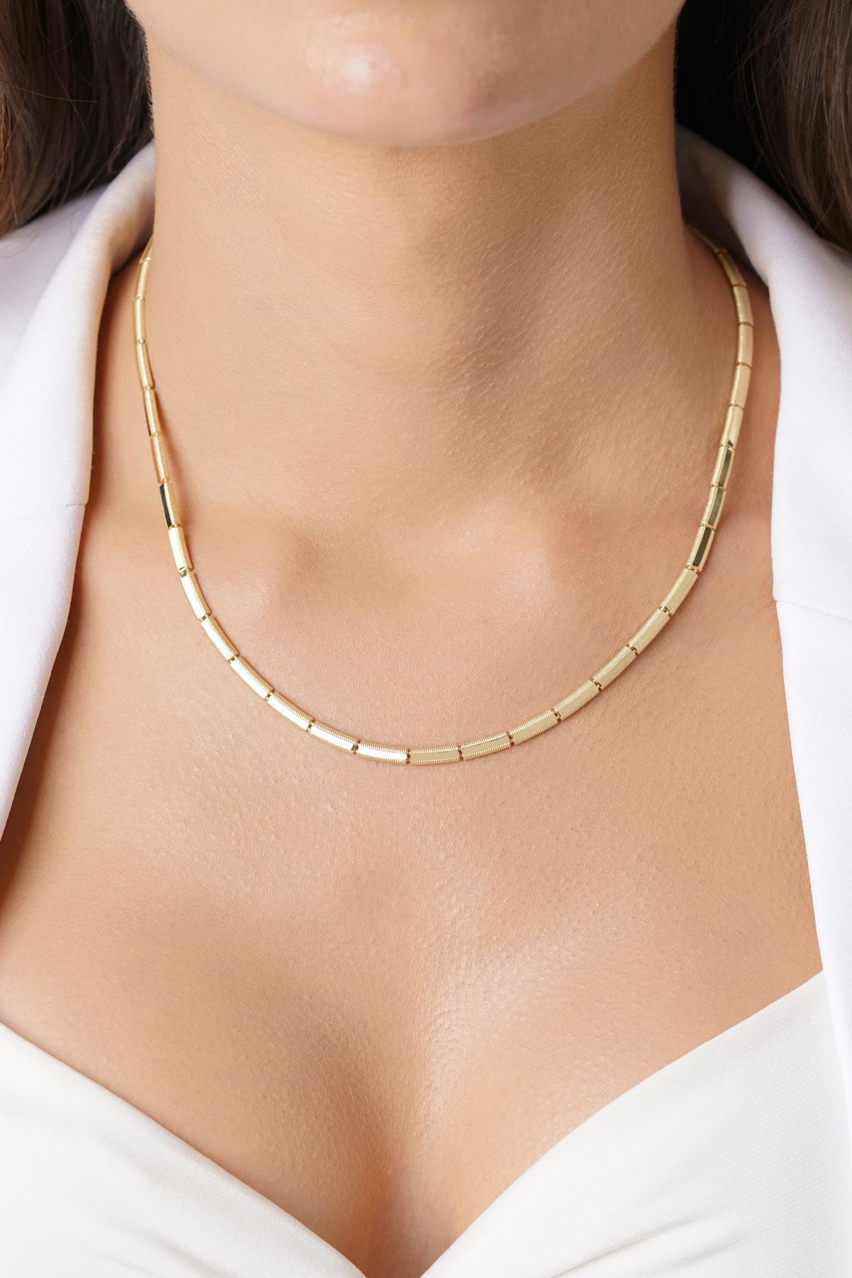 14 Ayar Altın Kalemli Ajda Kolye - Fiyonk Kuyumculuk (1)