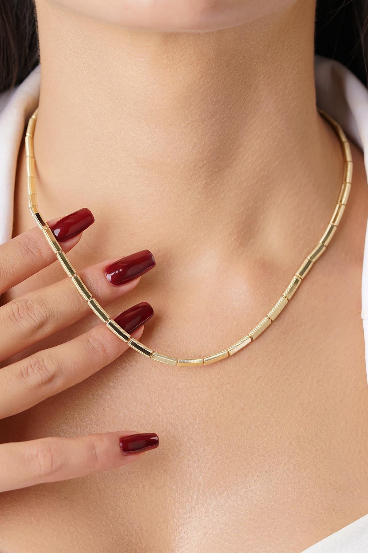 14 Ayar Altın Kalemli Ajda Kolye - Fiyonk Kuyumculuk (1)