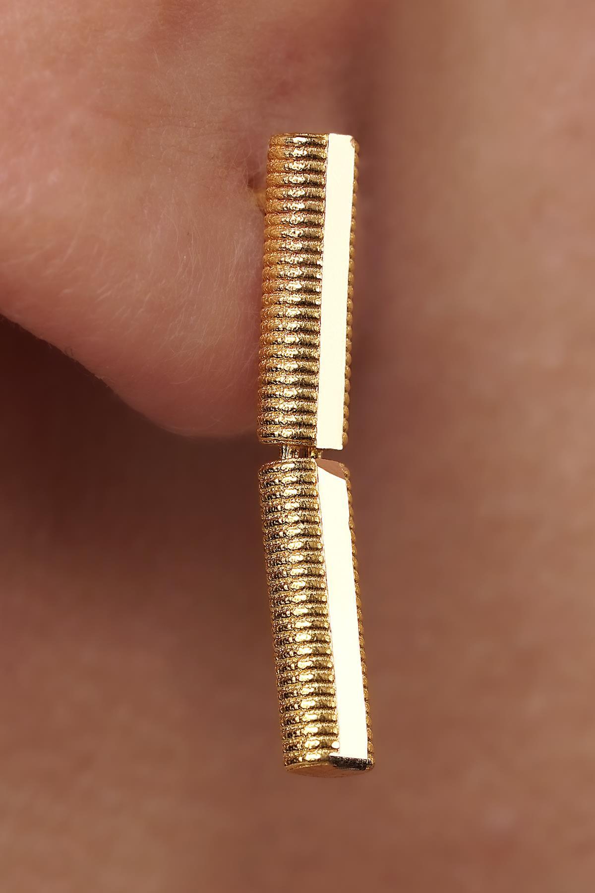 14 Ayar Altın Kalemli Ajda Küpe - Fiyonk Kuyumculuk (1)