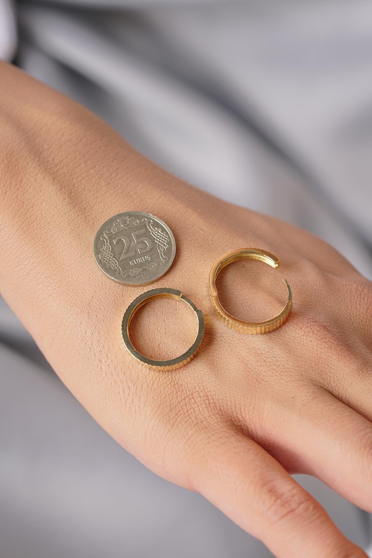 14 Ayar Altın Kalemli Büyük Halka Küpe - Fiyonk Kuyumculuk (1)