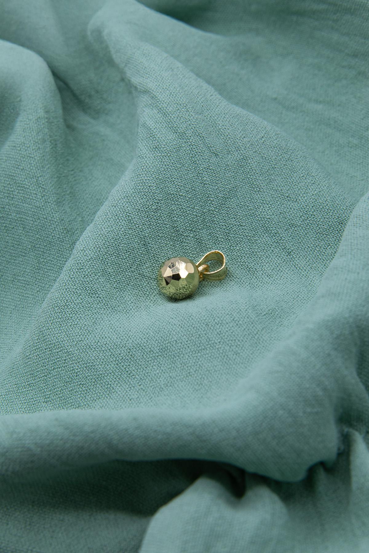 14 Ayar Altın Kalemli Midi Top Kolye Ucu - Fiyonk Kuyumculuk (1)