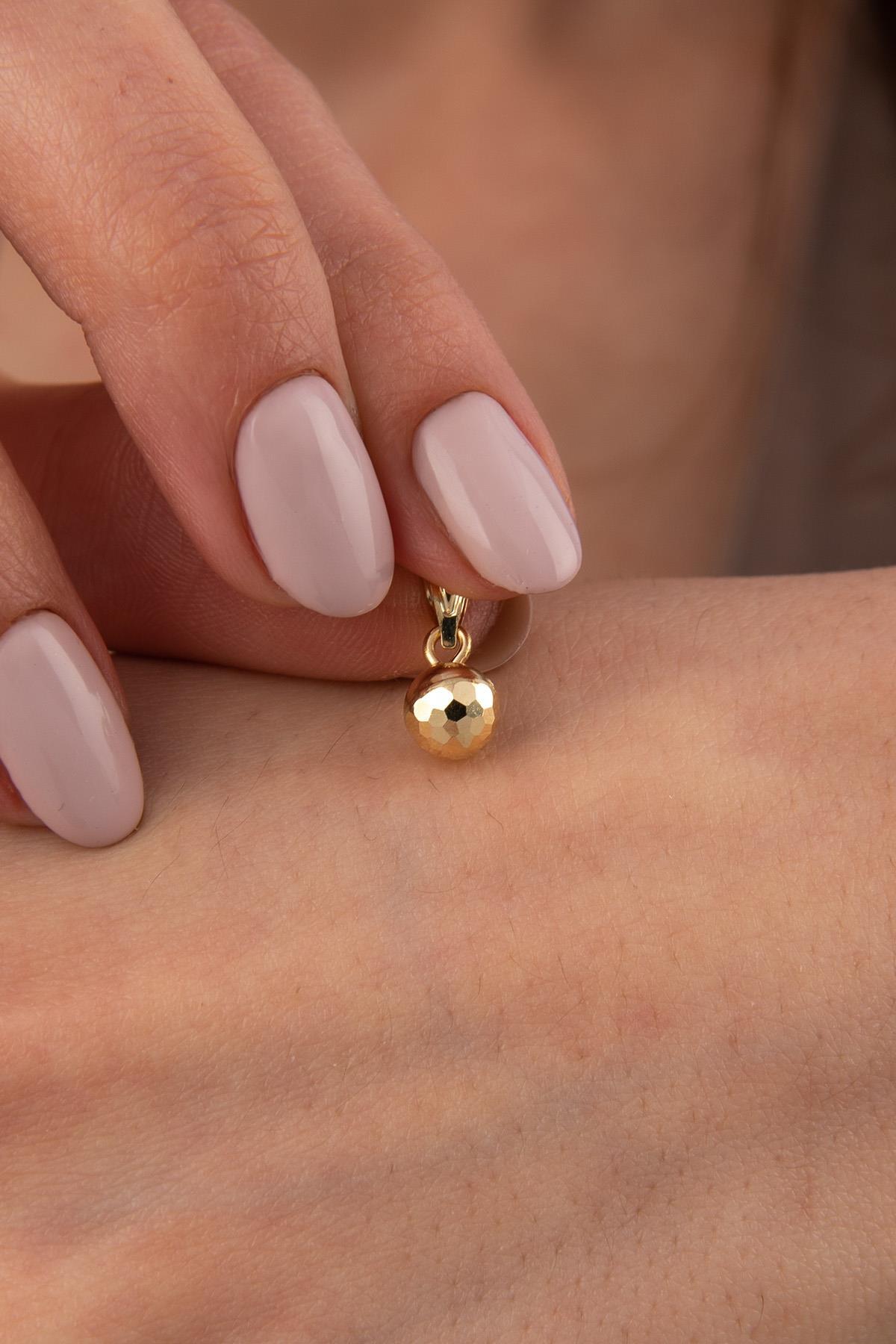 14 Ayar Altın Kalemli Mini Top Kolye Ucu - Fiyonk Kuyumculuk