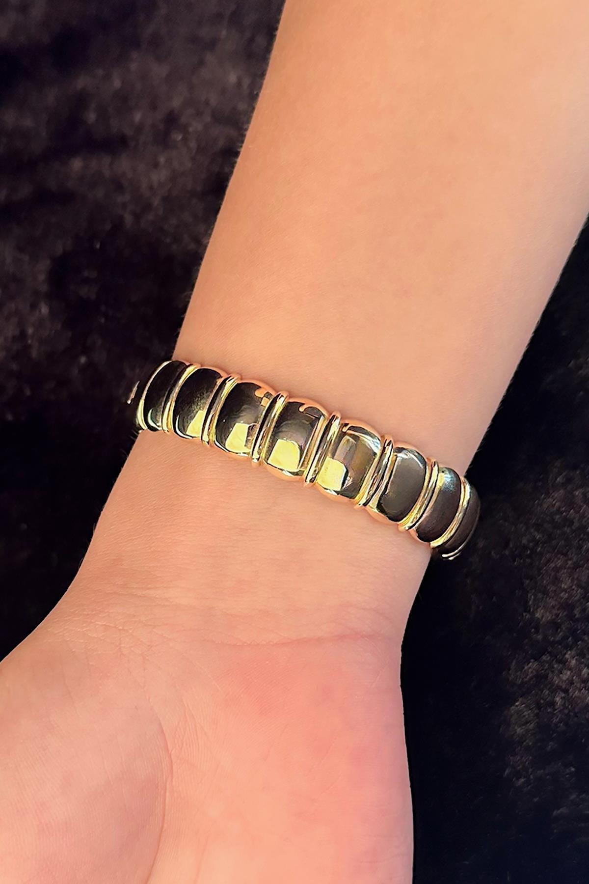 14 Ayar Altın Kalın Bombeler Kelepçe - Fiyonk Kuyumculuk (1)