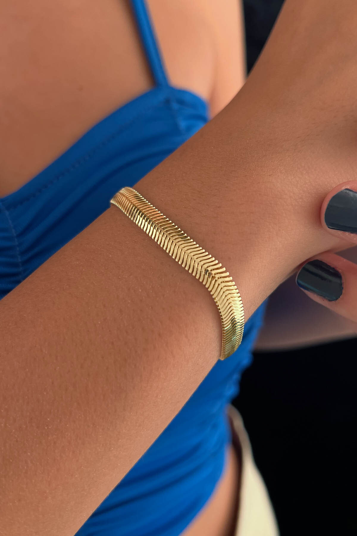 14 Ayar Altın Kalın İtalyan Bileklik 6,25 mm - Fiyonk Kuyumculuk