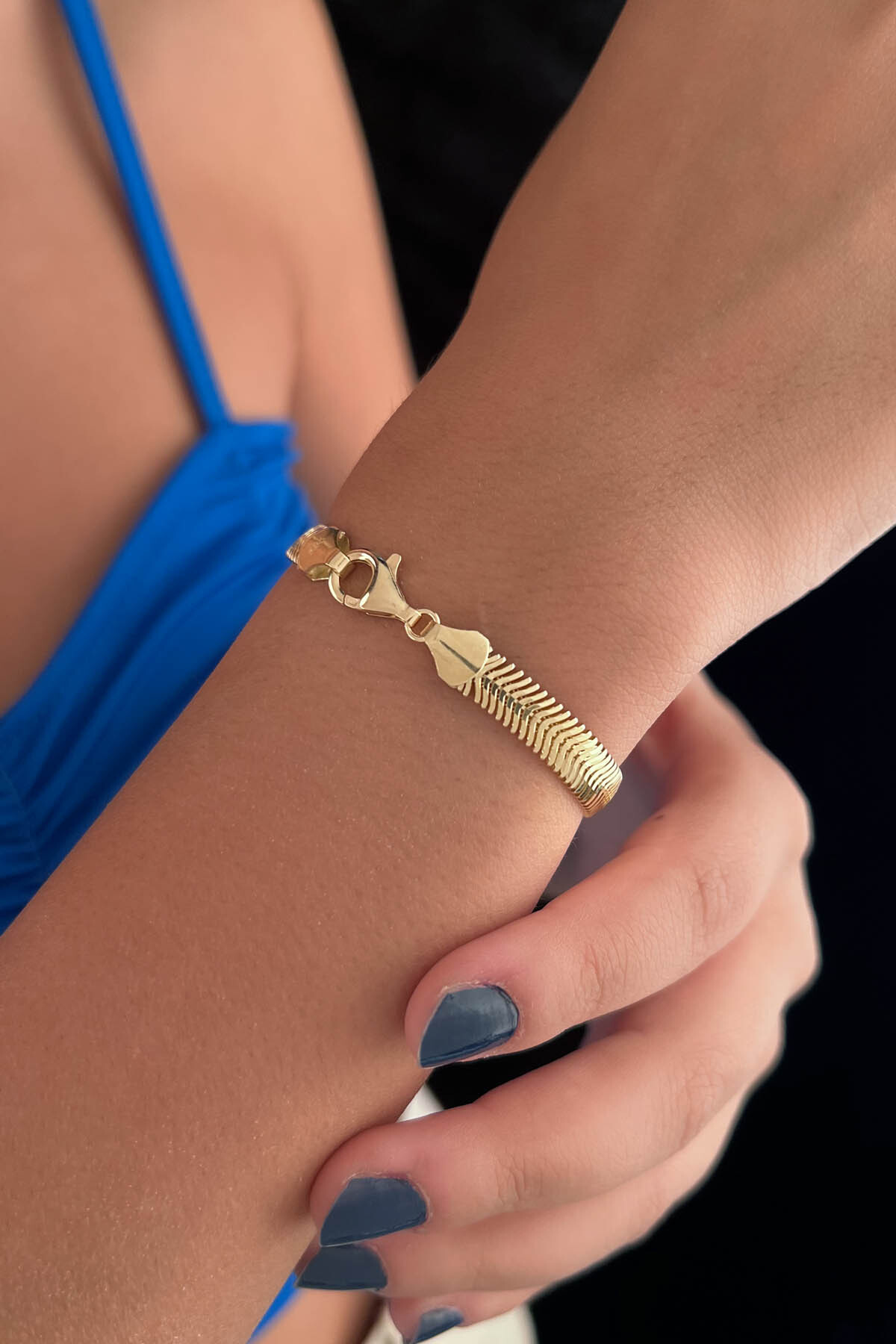 14 Ayar Altın Kalın İtalyan Bileklik 6,25 mm - Fiyonk Kuyumculuk (1)