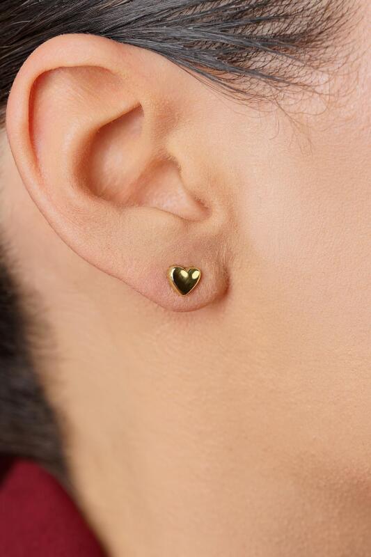 14 Ayar Altın Kalp Küpe - Fiyonk Kuyumculuk