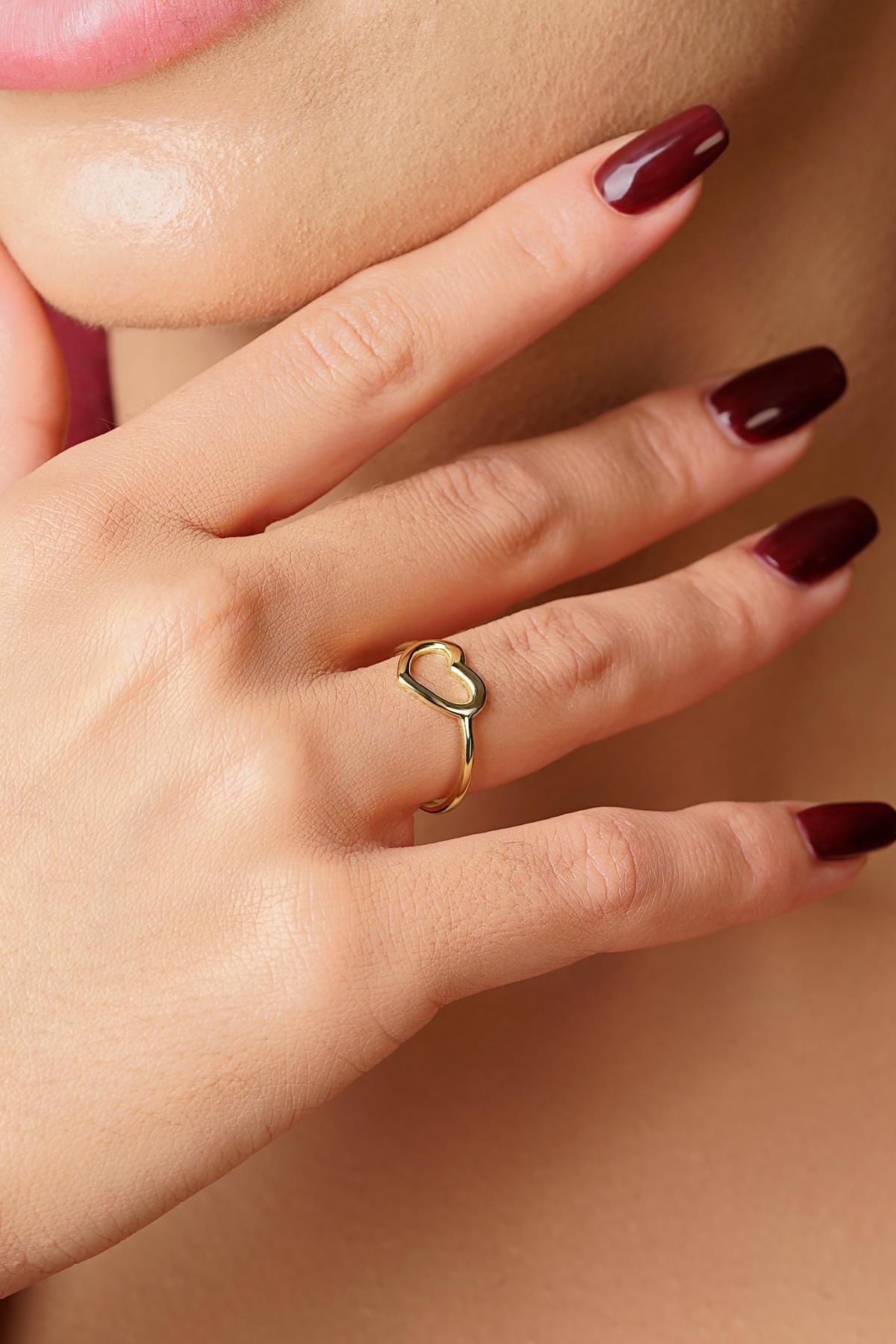 14 Ayar Altın Kalp Modeli Yüzük - Fiyonk Kuyumculuk (1)