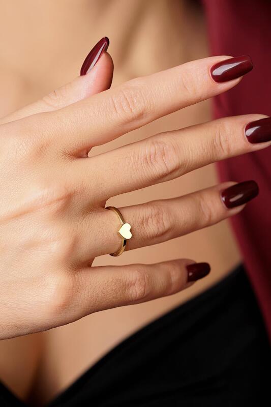 14 Ayar Altın Kalp Yüzük - Fiyonk Kuyumculuk