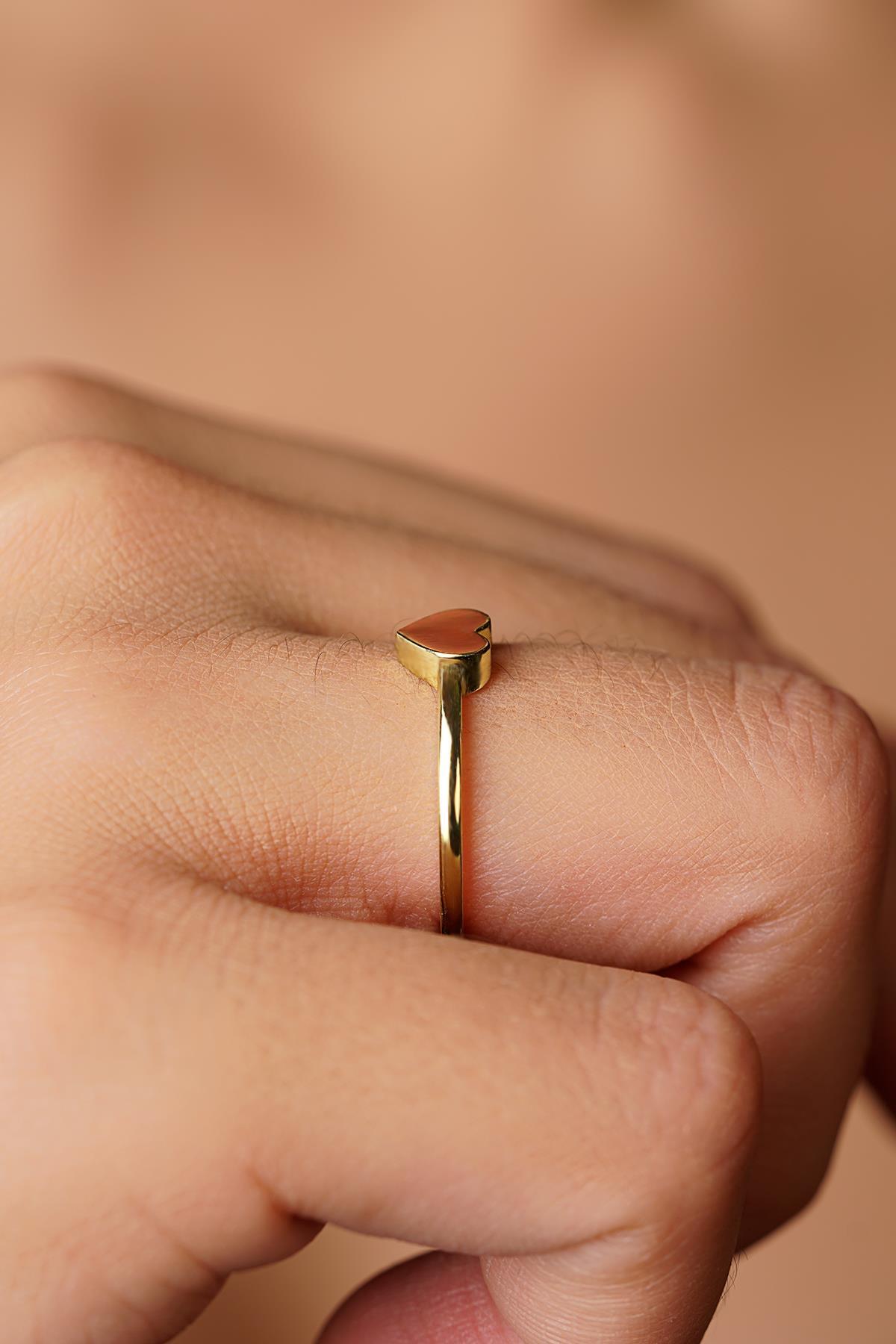 14 Ayar Altın Kalp Yüzük - Fiyonk Kuyumculuk (1)