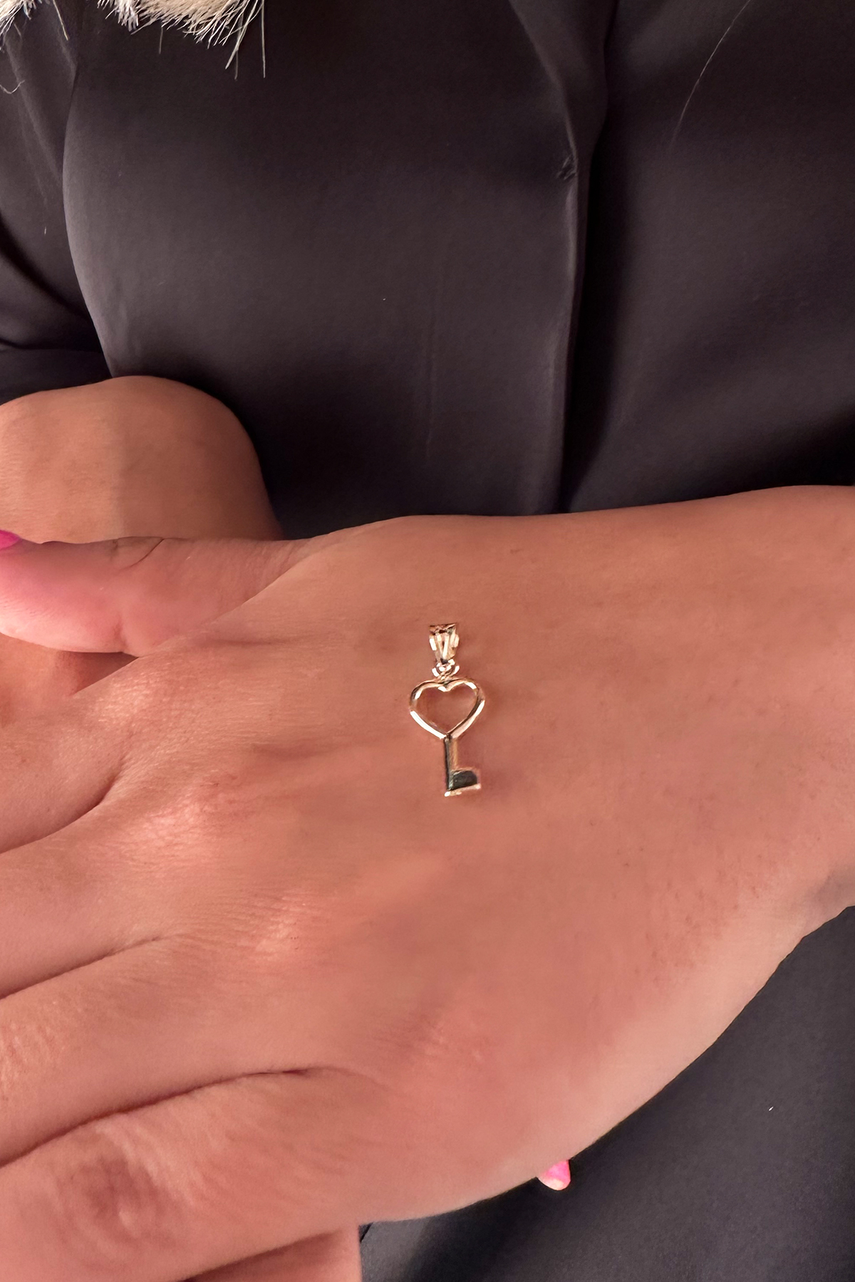 14 Ayar Altın Kalpli Anahtar Kolye Ucu - Fiyonk Kuyumculuk (1)