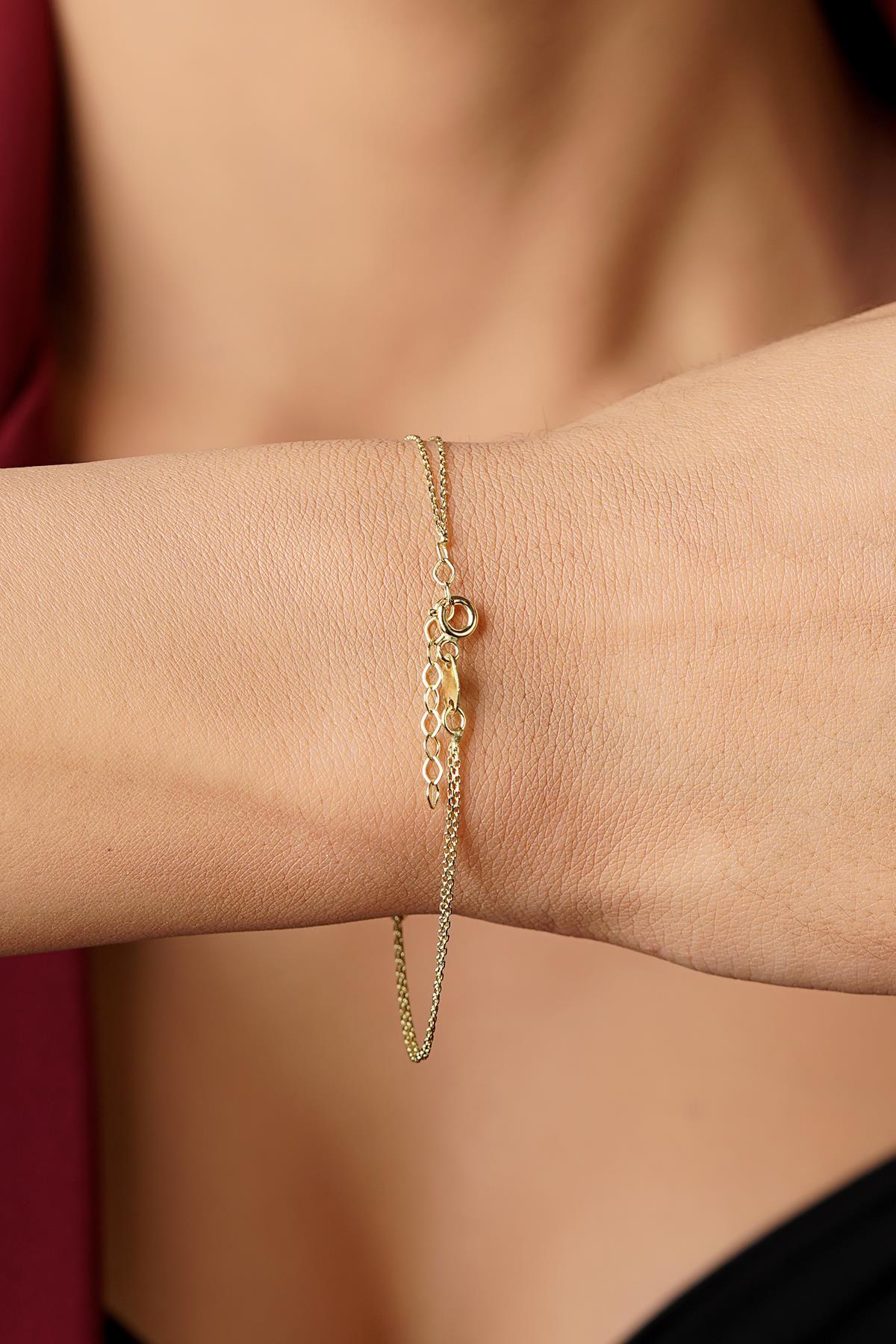 14 Ayar Altın Kalpli Aşk Bileklik - Fiyonk Kuyumculuk (1)