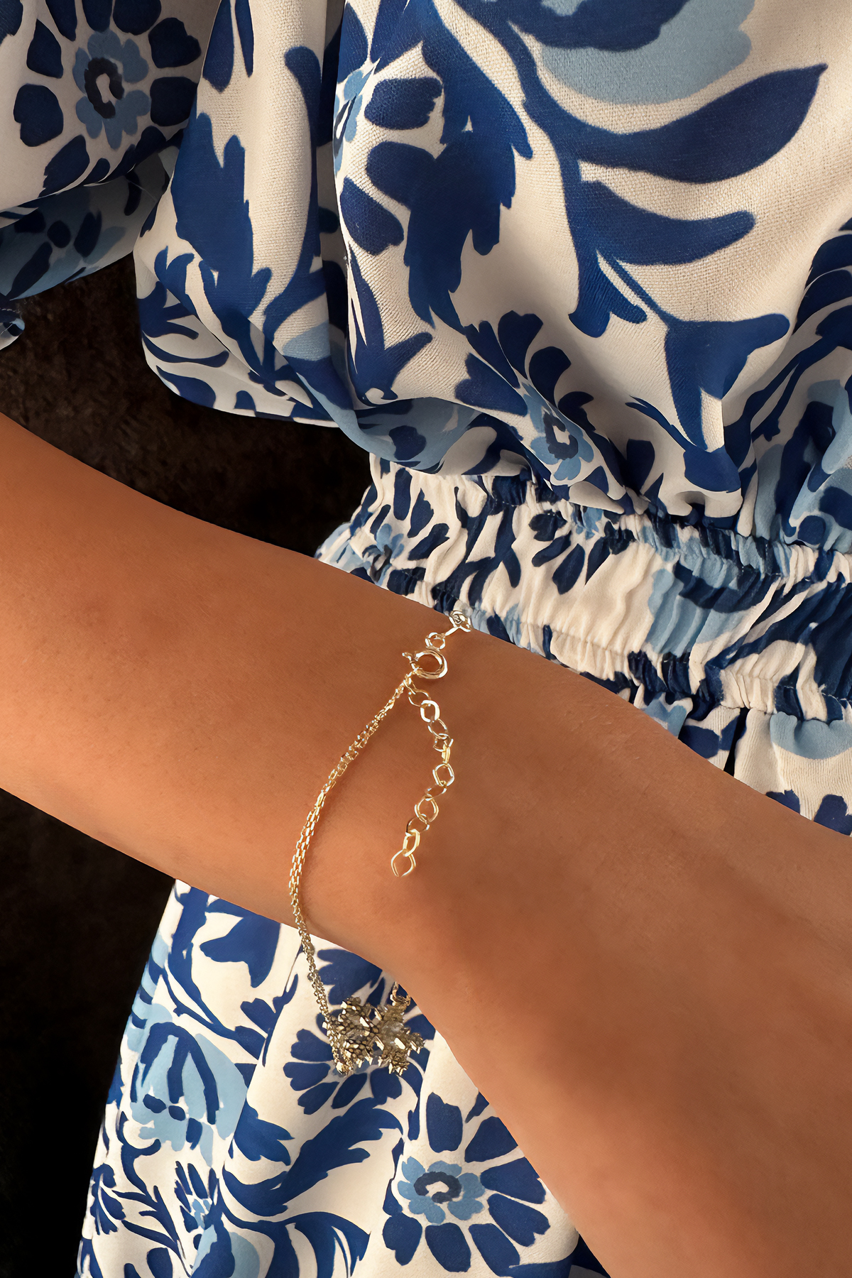 14 Ayar Altın Kar Tanesi Bileklik - Fiyonk Kuyumculuk (1)