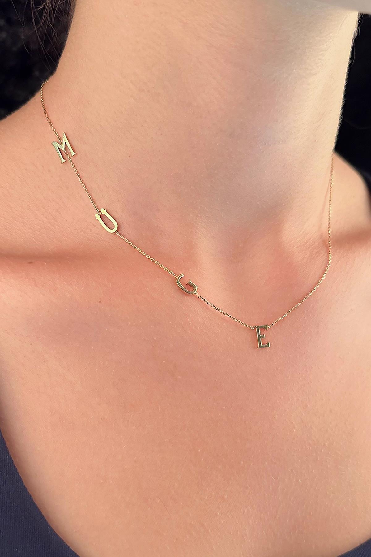 14 Ayar Altın Kişiye Özel İsimli Kolye - Fiyonk Kuyumculuk