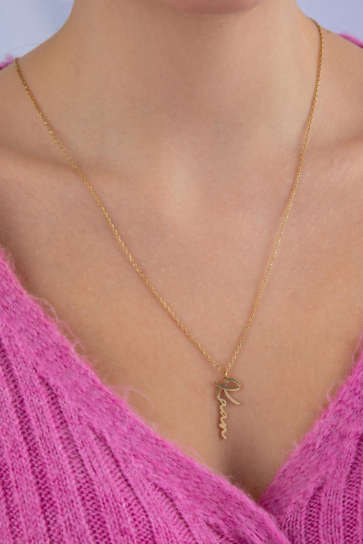 14 Ayar Altın Kişiye Özel İsimli Kolye - Fiyonk Kuyumculuk (1)