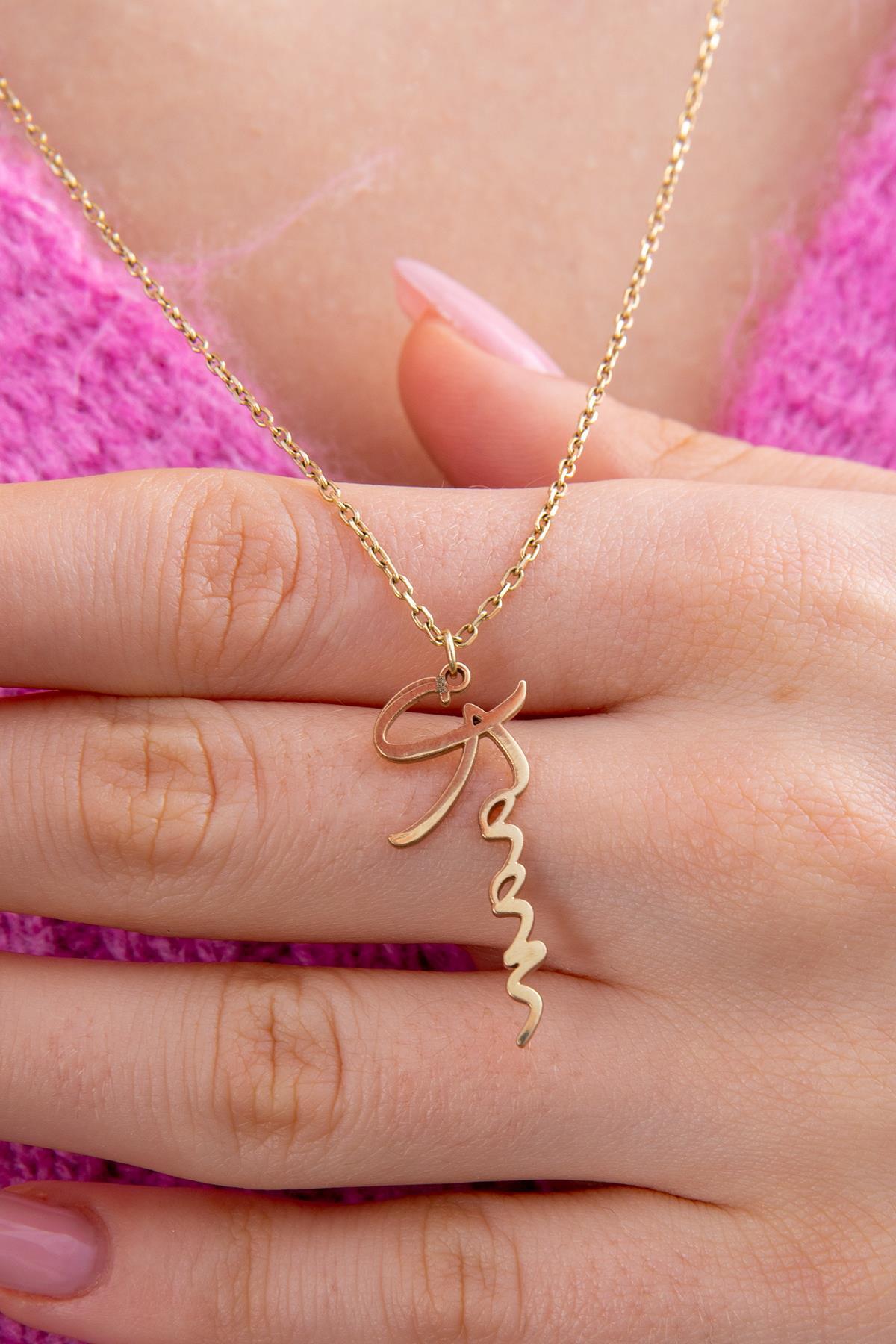 14 Ayar Altın Kişiye Özel İsimli Kolye - Fiyonk Kuyumculuk (1)