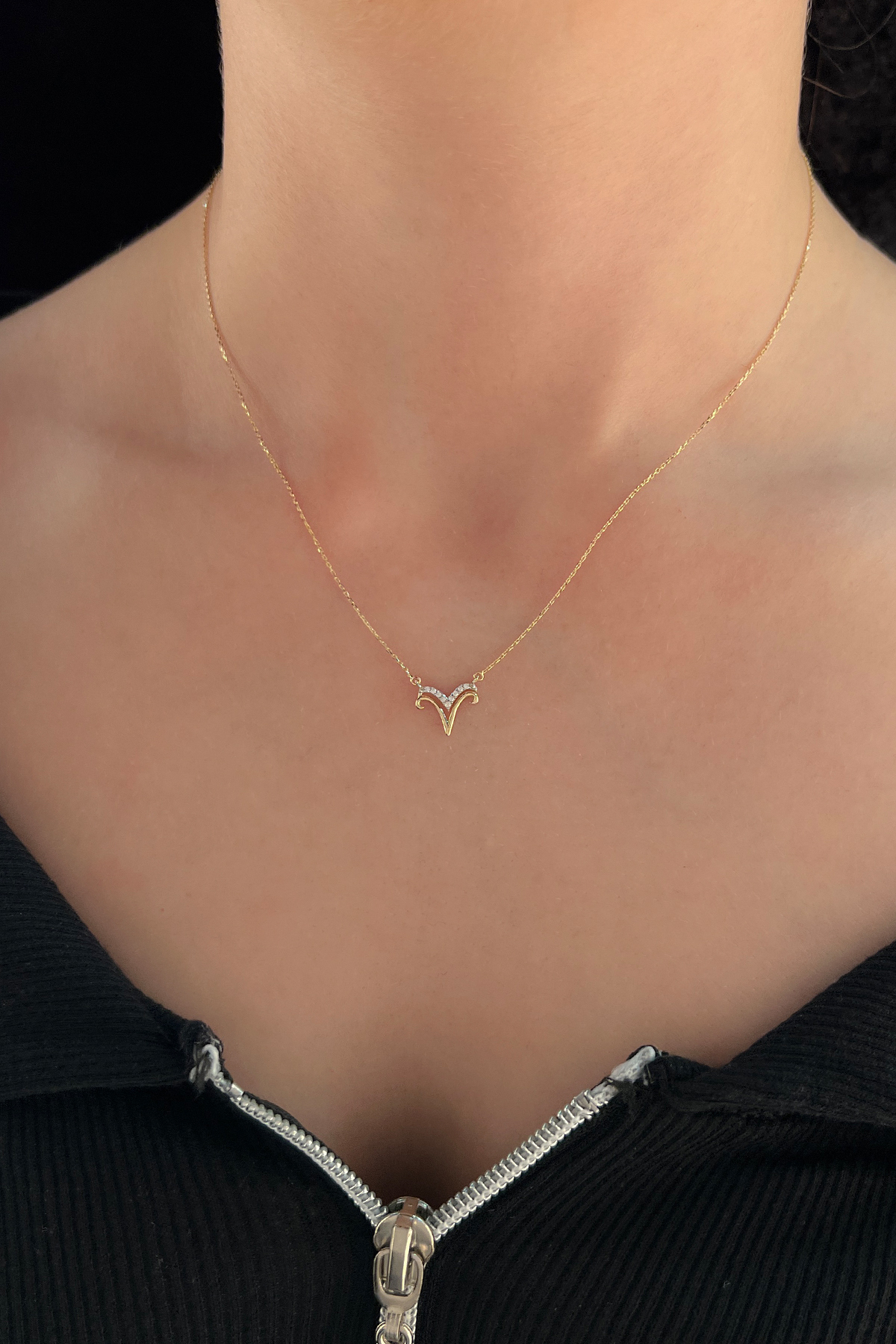 14 Ayar Altın Koç Burcu Kolye - Fiyonk Kuyumculuk (1)