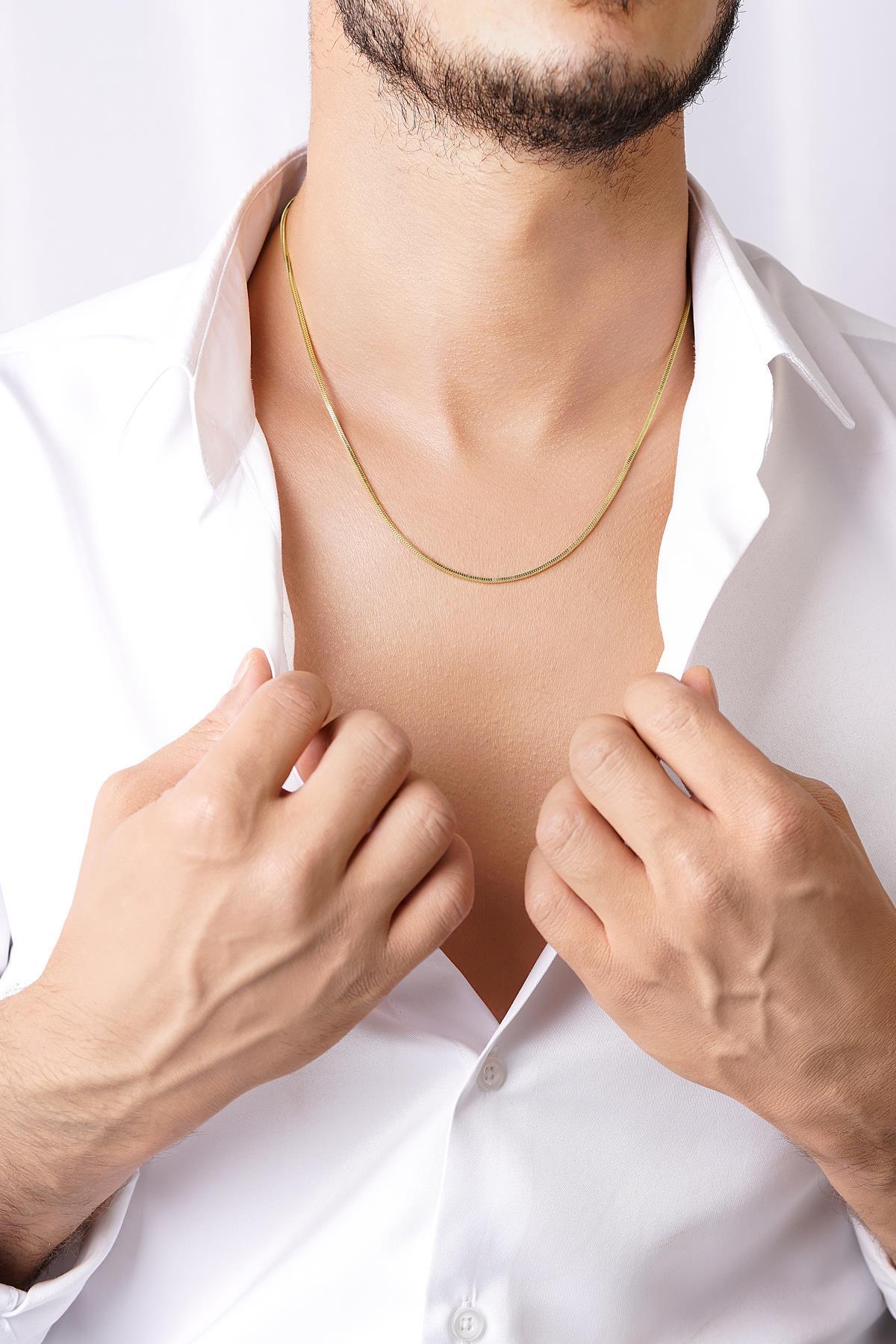 14 Ayar Altın Kolye Erkek Küp Zincir - Fiyonk Kuyumculuk (1)