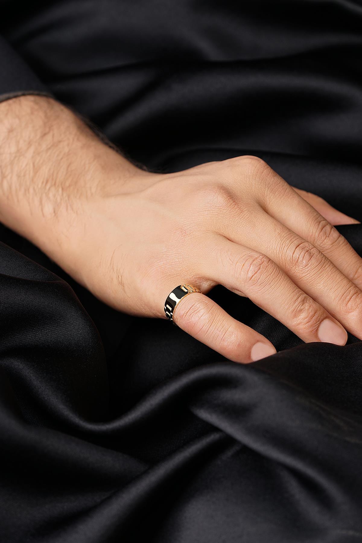 14 Ayar Altın Kordon Erkek Yüzük - Fiyonk Kuyumculuk (1)