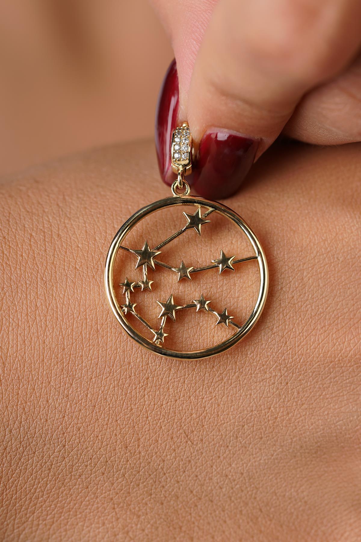 14 Ayar Altın Kova Burcu Kolye Ucu Burç Yıldız Haritası - Fiyonk Kuyumculuk (1)