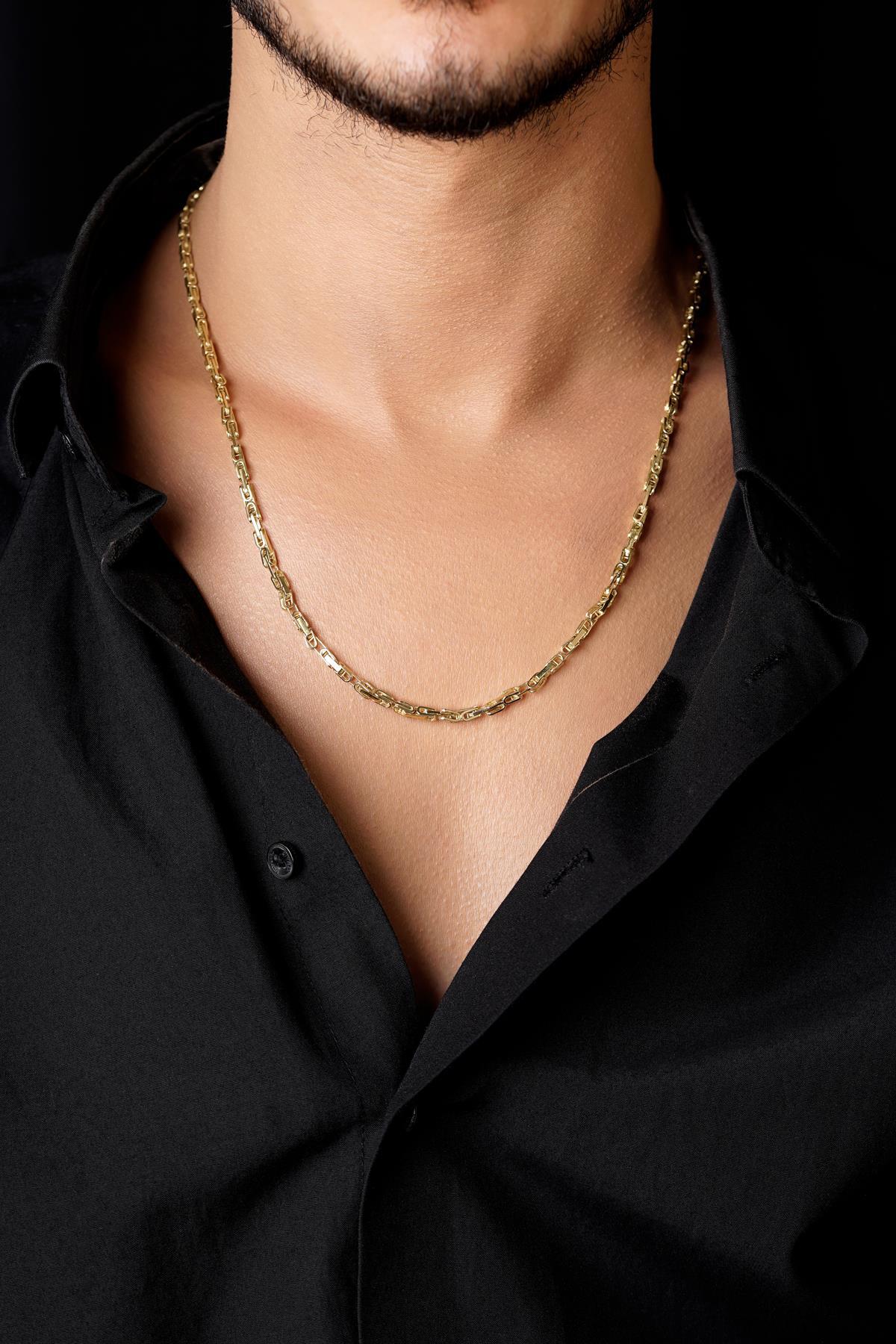 14 Ayar Altın Kral Zincir Erkek Kolye - Fiyonk Kuyumculuk