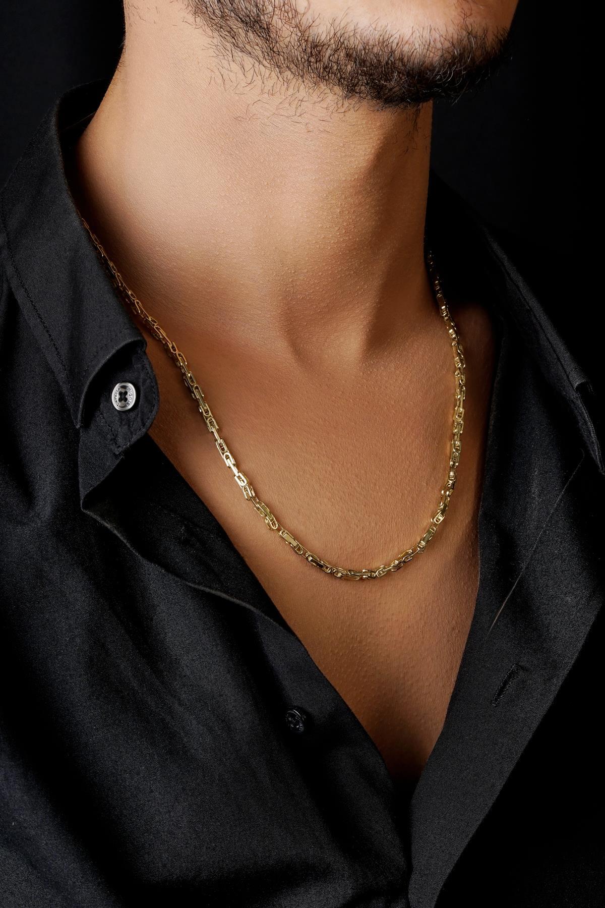 14 Ayar Altın Kral Zincir Erkek Kolye - Fiyonk Kuyumculuk (1)