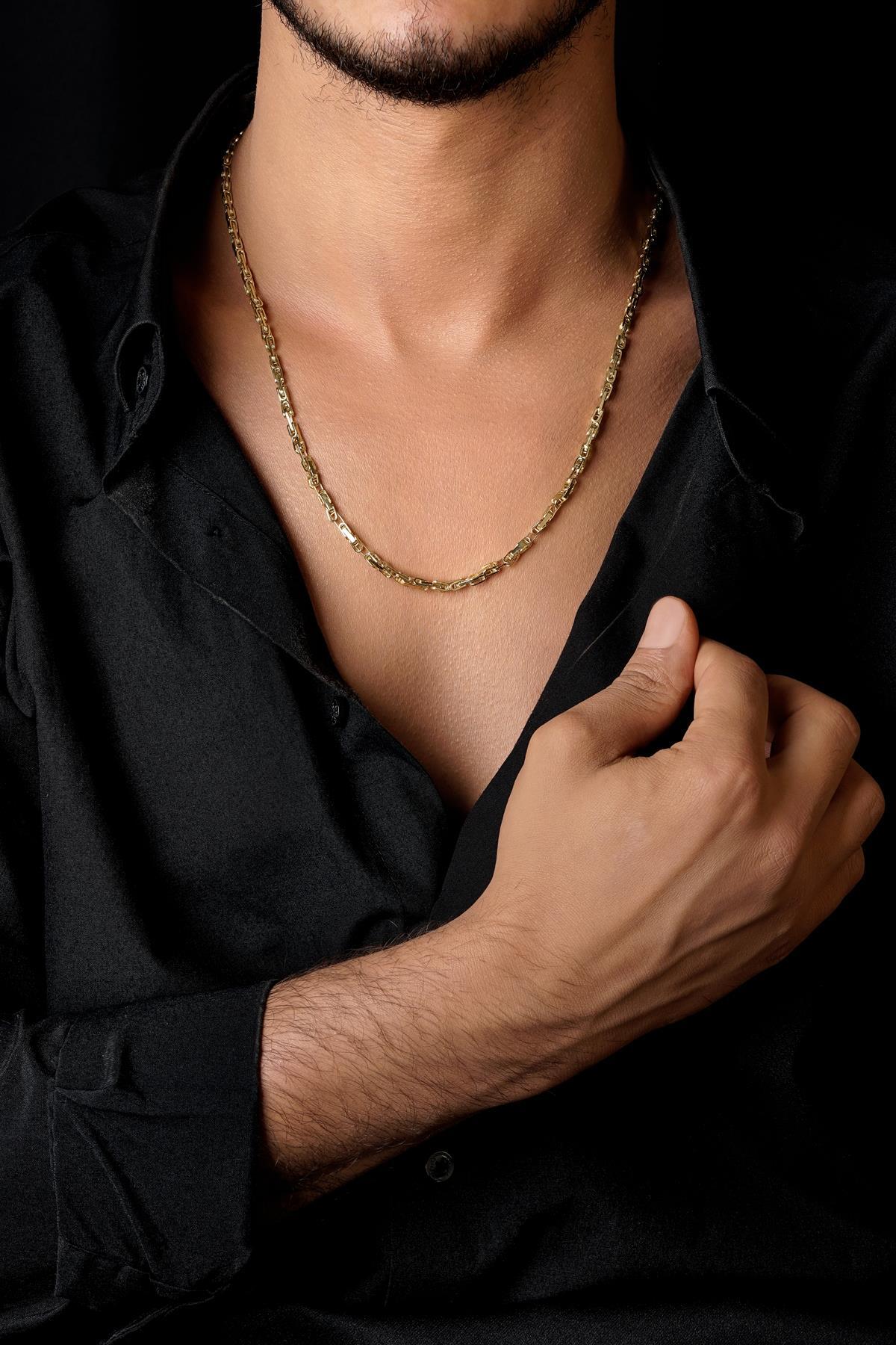 14 Ayar Altın Kral Zincir Erkek Kolye - Fiyonk Kuyumculuk (1)