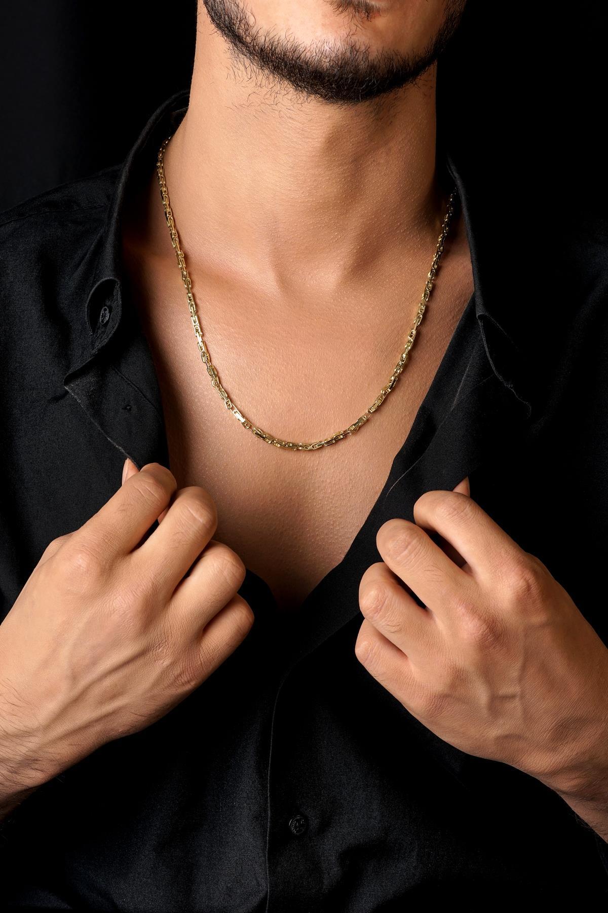 14 Ayar Altın Kral Zincir Erkek Kolye - Fiyonk Kuyumculuk (1)